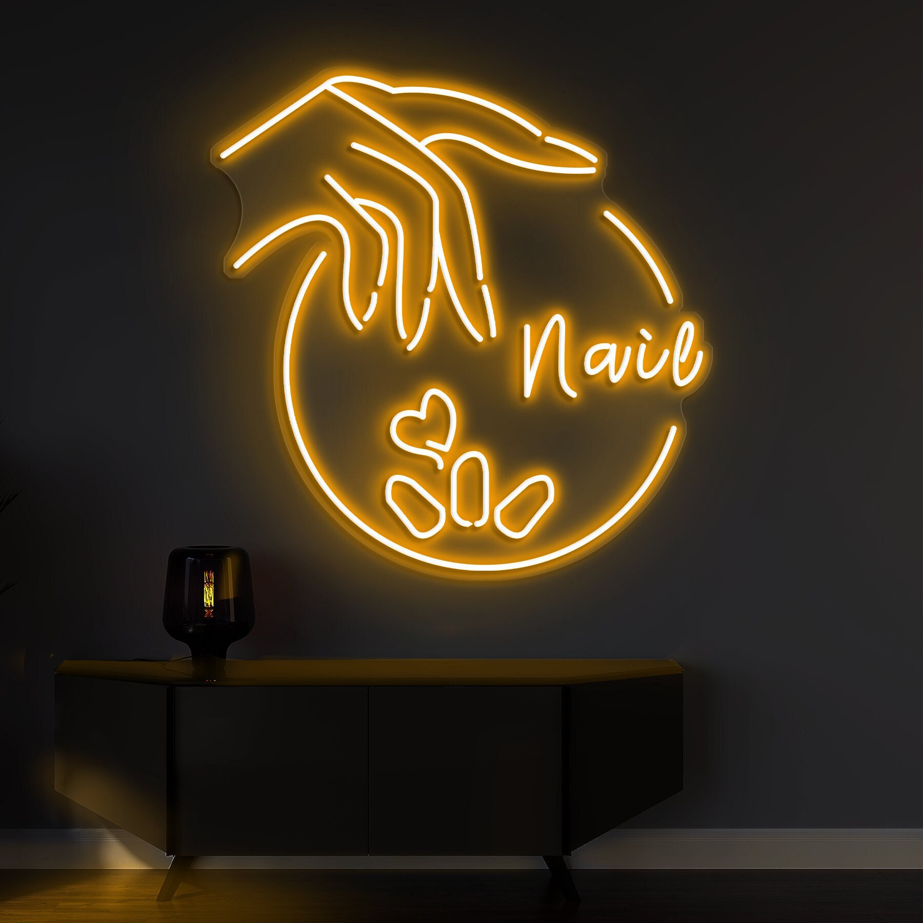 Nails Neon Sign, Nail Neon Wall Light, Wall Decor for Nail Salon and Beauty Rooms, Shop and Party Decor, Lights for Bedroom and Shop Room