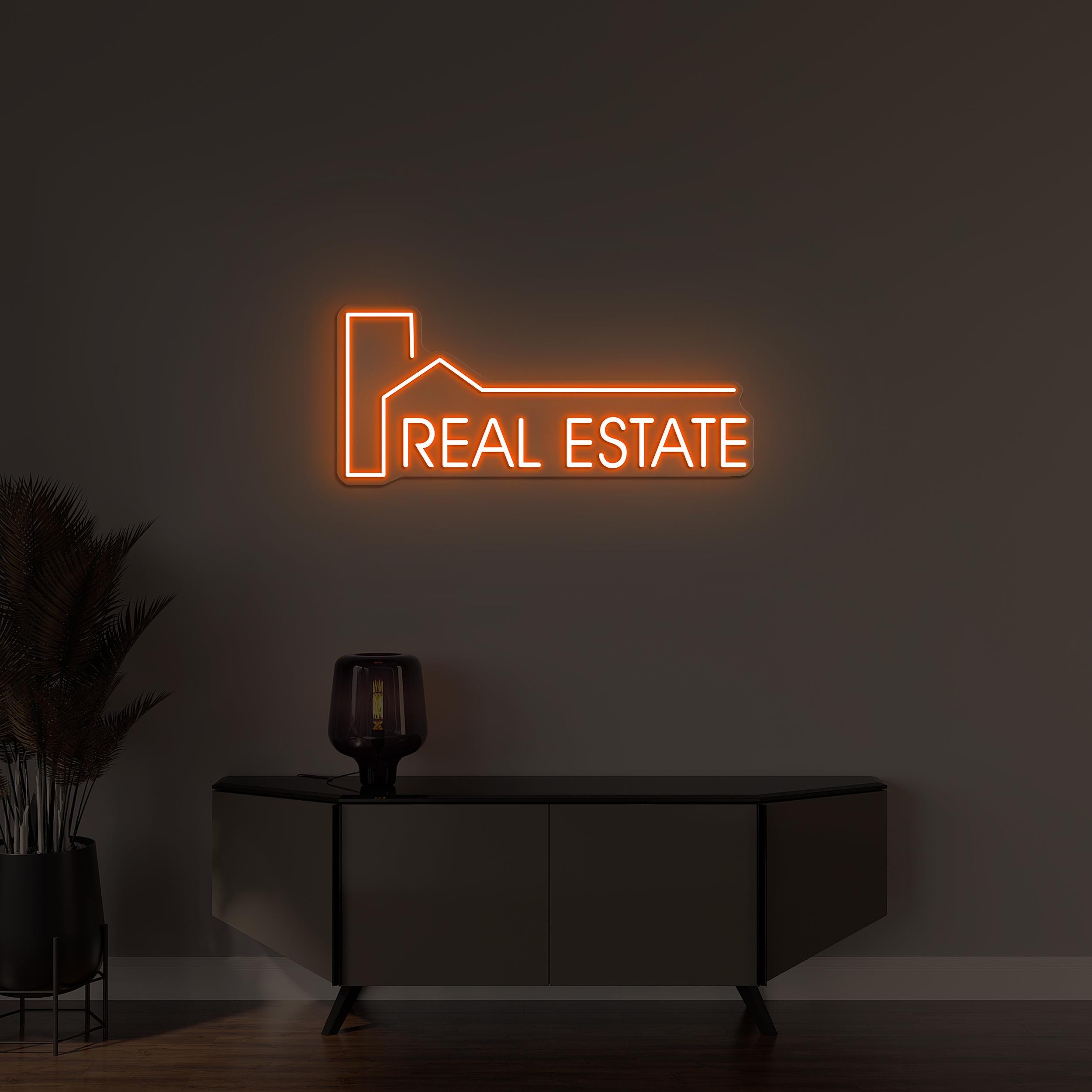Real Estate Neon Sign, Real Estate LED Light, Business Home Wall Decor, Custom Wall Art, Property Office Art, Real Estate Agency Decor