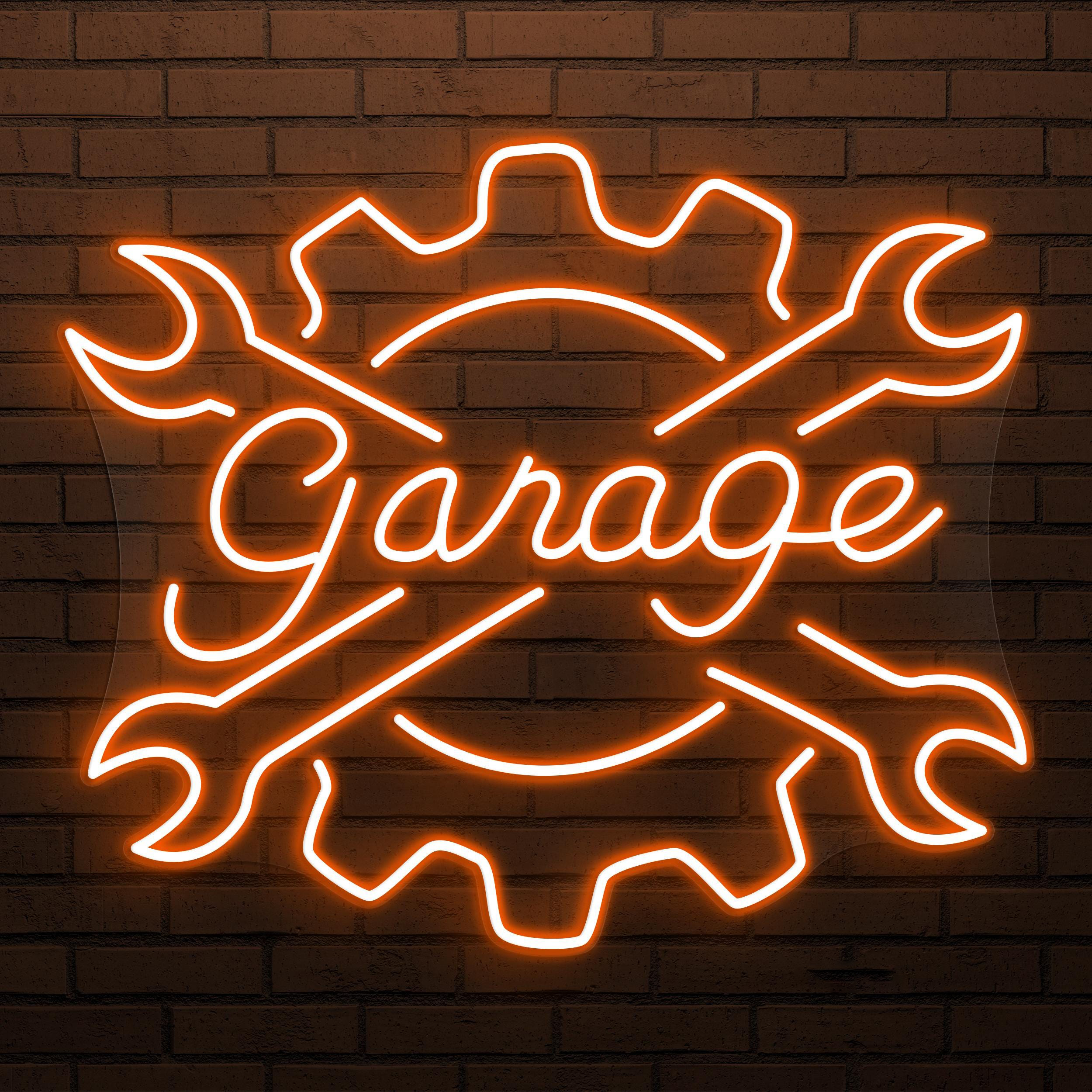 Garage Neon Sign, Garage LED Light, Mechanic Tools Wall Art, Auto Shop Wall Decor, Wrench Neon Art, Workshop Neon Light, Man Cave Decor