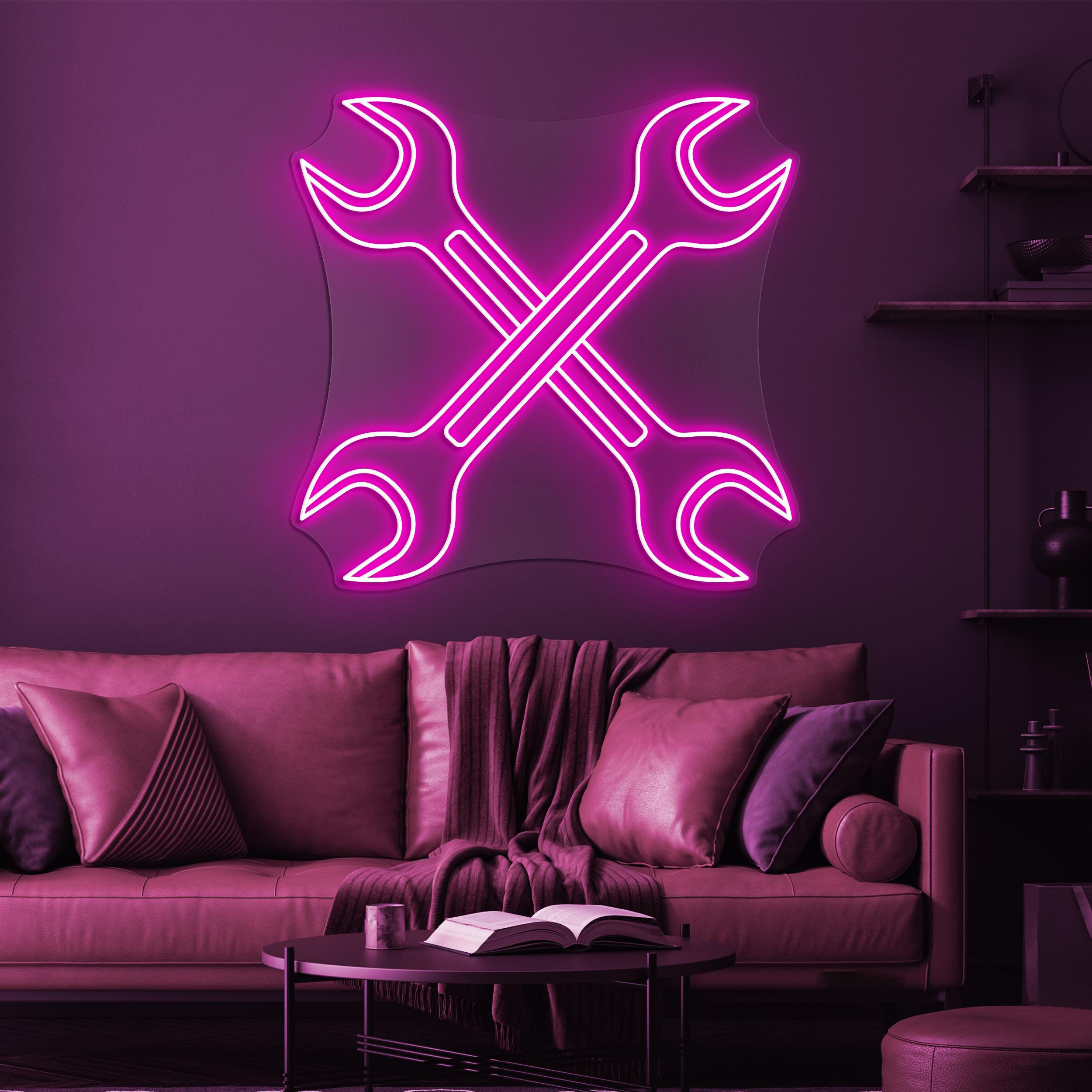 Wrenches Neon Sign, Wrenches LED Light, Mechanic Wall Decor, Garage Wall Art, Work Shop Neon Light, Car & Bike Repair Shop Art, Tools Decor
