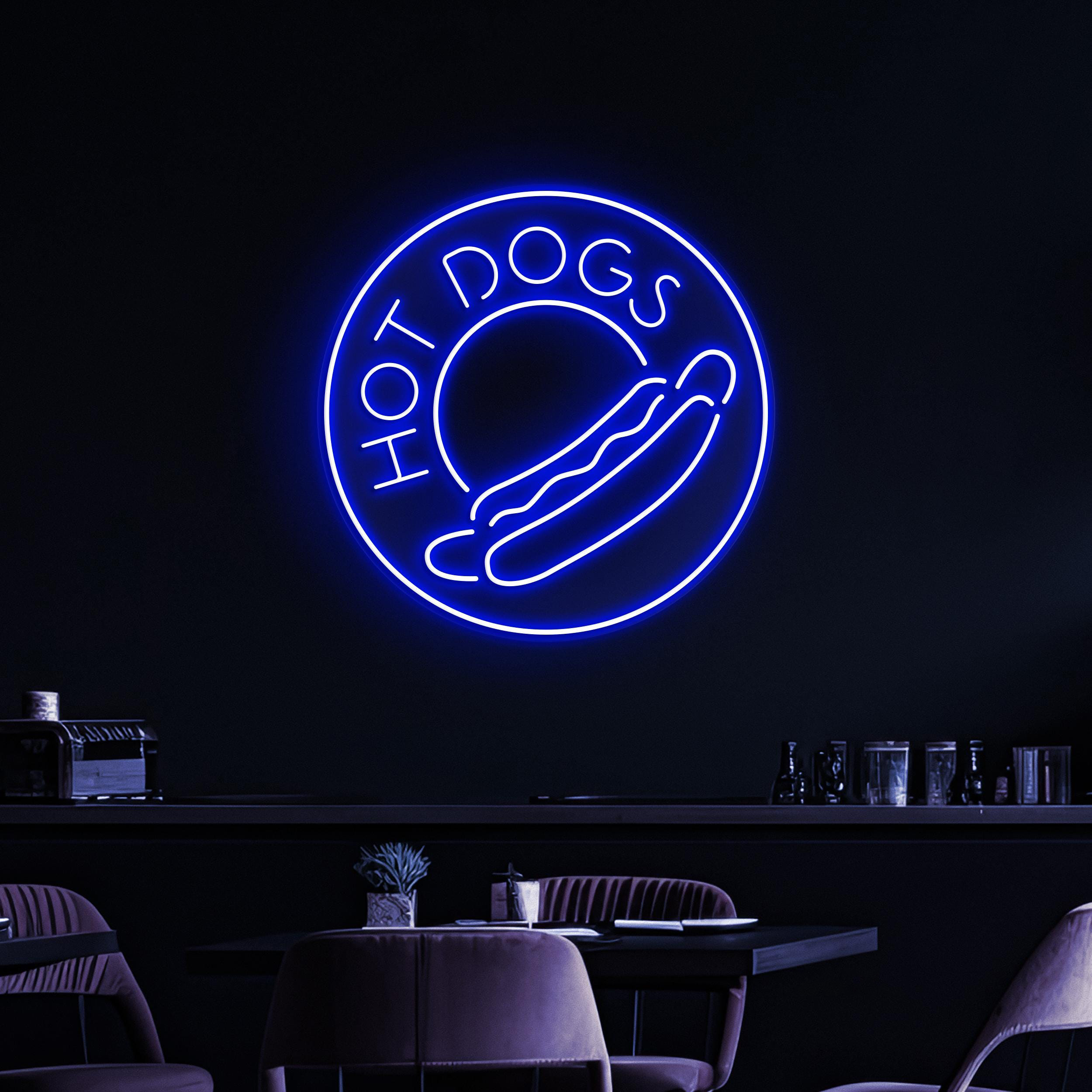 Hot Dogs Neon Sign, Hot Dogs LED Light, Hot Dogs Logo Wall Art, Fast Food Wall Decor, Food Truck Neon Light, Party Neon Decor, Kitchen Light