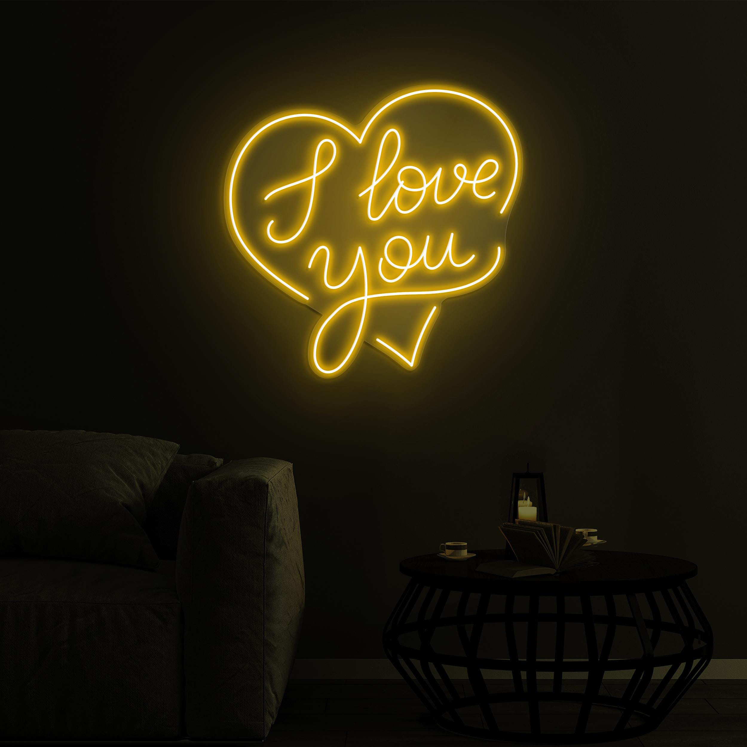I Love You Neon Sign, I Love You LED Light, I Love You In Heart LED Art, Wedding Party Decor, Romantic Love Wall Decor, Couple Neon Art Gift