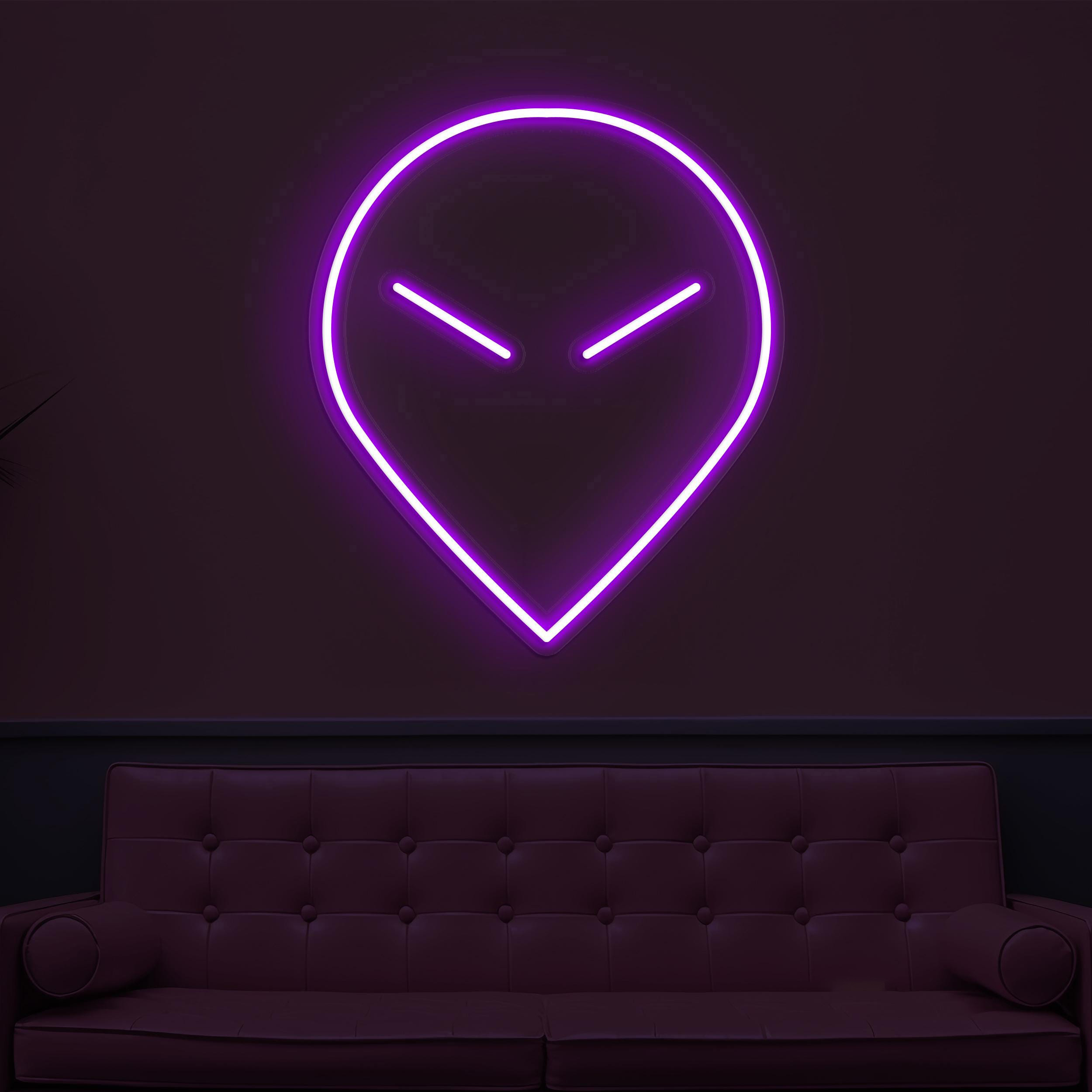 Alien Face Neon Sign, Alien Face LED Light, Alien Head Wall Decor, Game Room Wall Art, Home Neon Light, Kids Room Sign, Led Neon Art, Gift