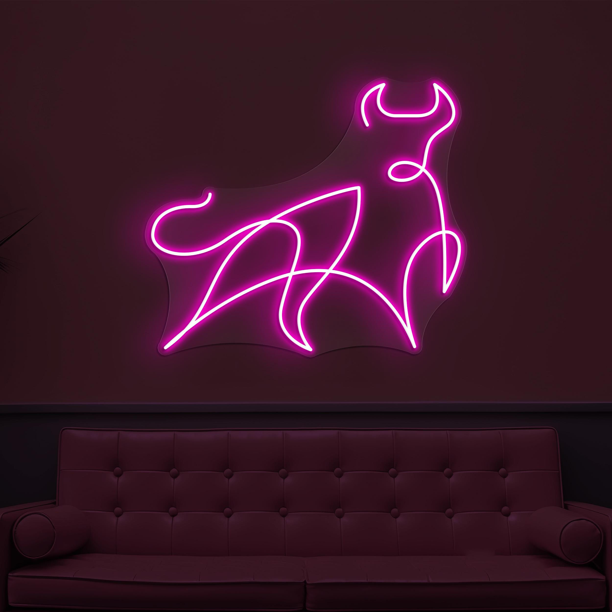 Buffalo Neon Sign, Buffalo LED Light, Pet Shop Wall Decor, Zoo Neon Light, Bull Wild Animal Sign, Angry Bull Wall Decor, Gift for Bull Lover