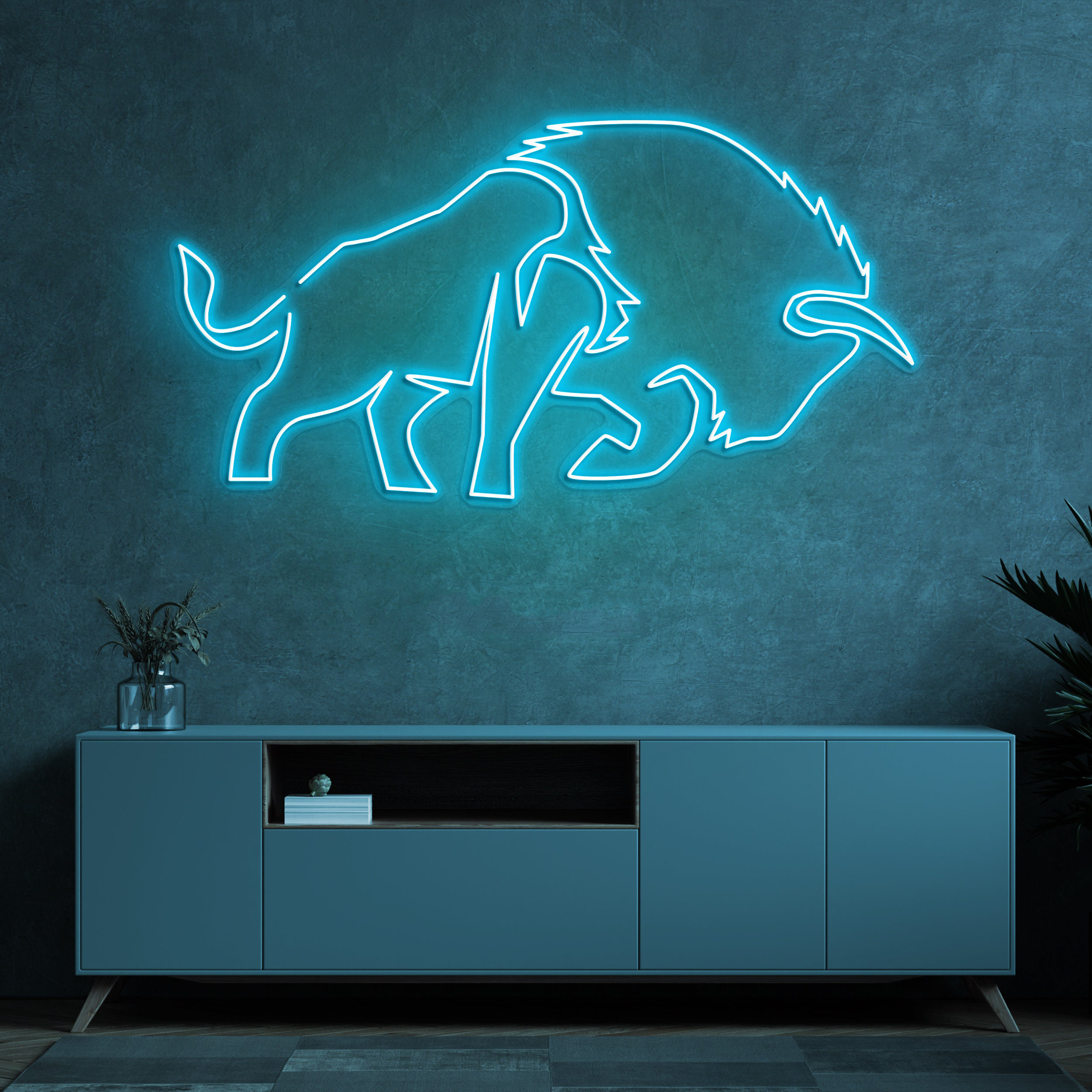 Bison LED Neon Sign, Buffalo Neon Light Art, Bison Wall Decor for Home, Room Decor, Buffalo LED Lights for Wall, Custom Bison Neon Art, Gift