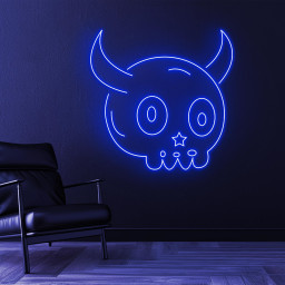 Devil Skull Neon Sign, Devil Skull LED Light, Devil horns Neon Art, Led Skull Wall Decor, Ghost Party Decor, Home Decor, Game Room Light