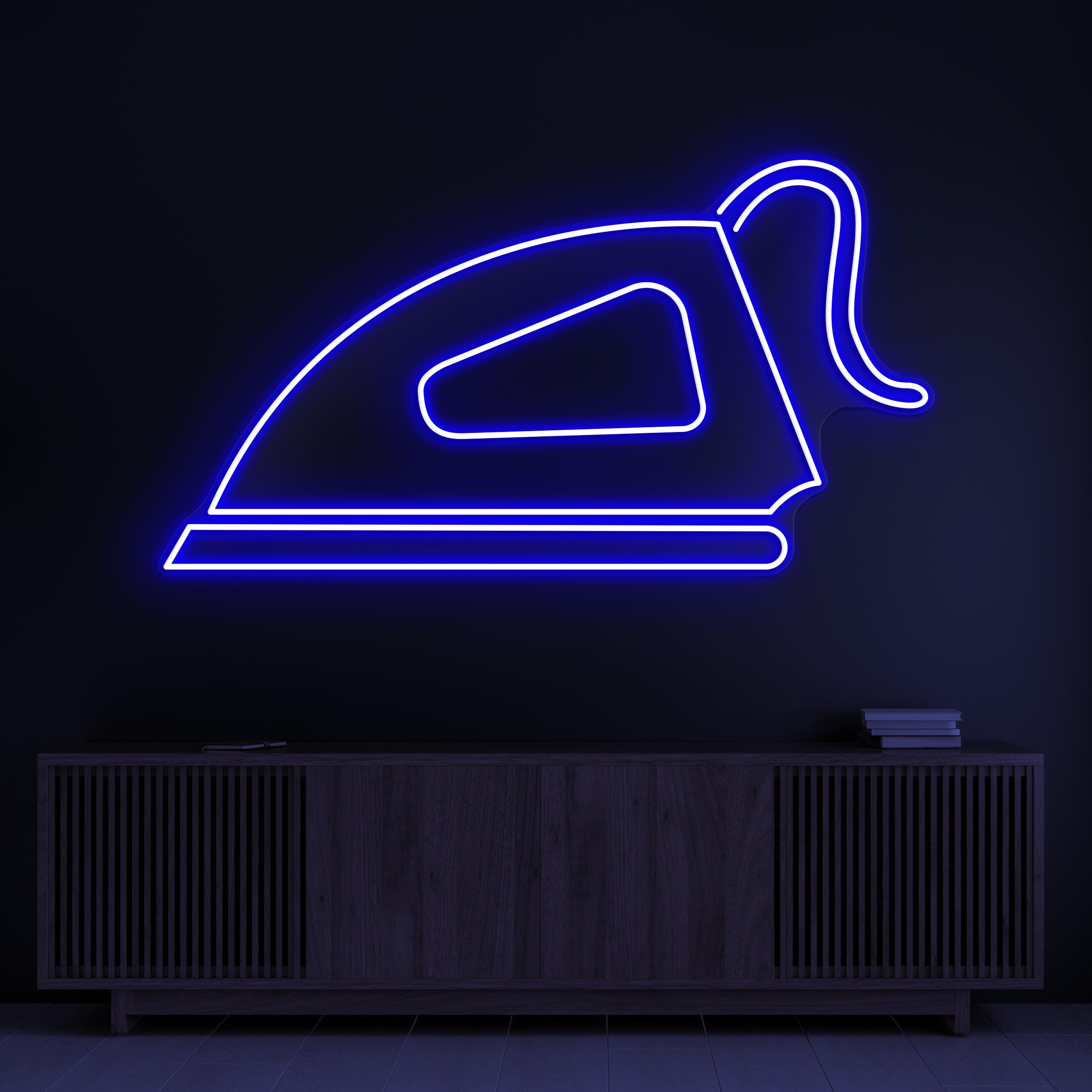 Iron Neon Sign, Electric Iron LED Light, Laundry Press Wall Decor, Electronics Shop Wall Decor, Garment Shop Neon Light, Clothing Iron Art
