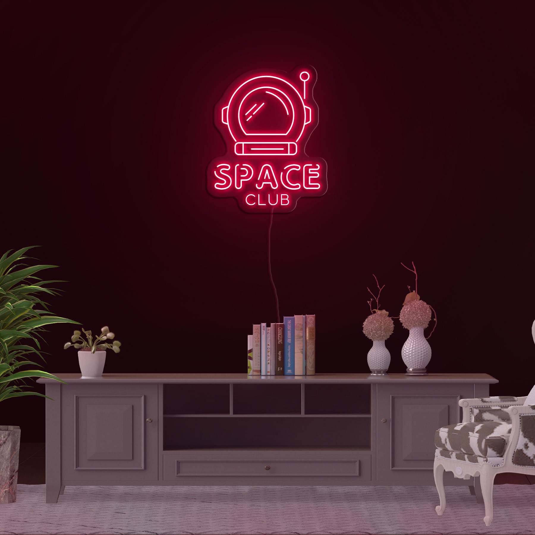 Astronaut Neon Sign, Space Club LED Light, Wall Decor, Room Lighting, Bedroom & Game Room Decorative Astronaut Sign, Space Man Gift for Kid