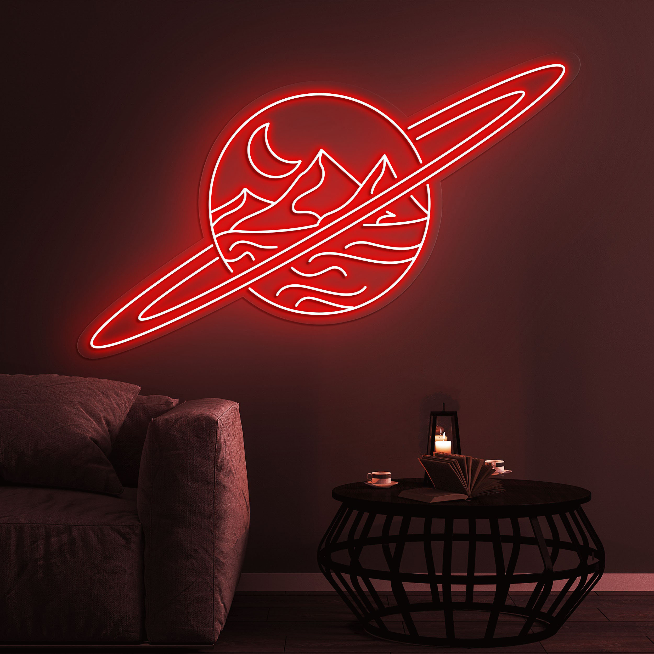 Planet Neon Sign, Deserted Planet LED Neon Light, Planet Neon Signs for Wall Decor, Planet LED Signs for Bedroom, Gaming Room, Kids Gift