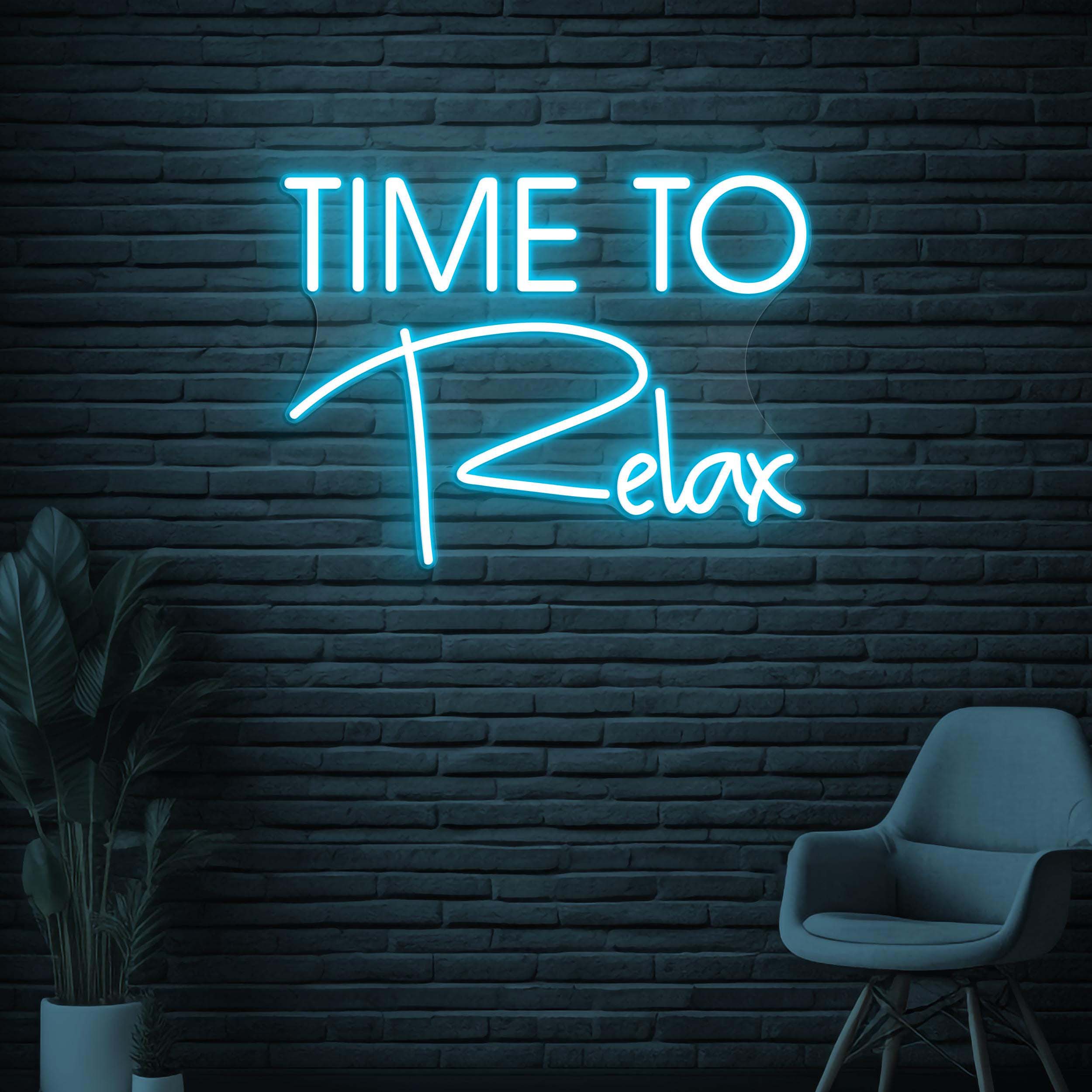 Time to Relax Neon Sign, Time to Relax LED Light, Lounge Wall Decor, Home Wall Art, Bedroom Led Sign, Relaxation Mode Sign, Chill Vibes Art