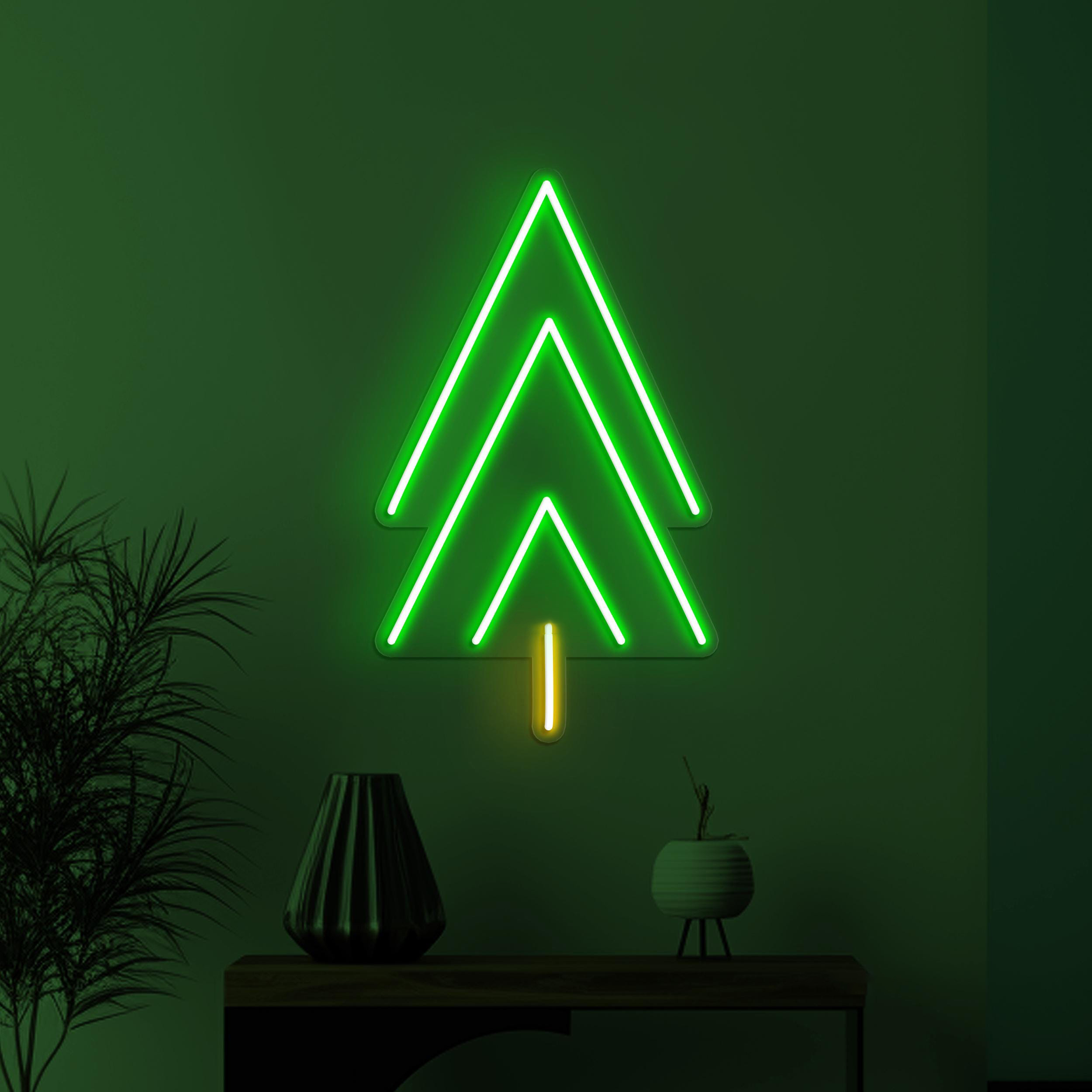Minimalist Tree Neon Sign, Minimalist Tree LED Light, Christmas Tree Decor, Holiday Wall Art, Birthday Party Neon Light, Kids Room Neon Art