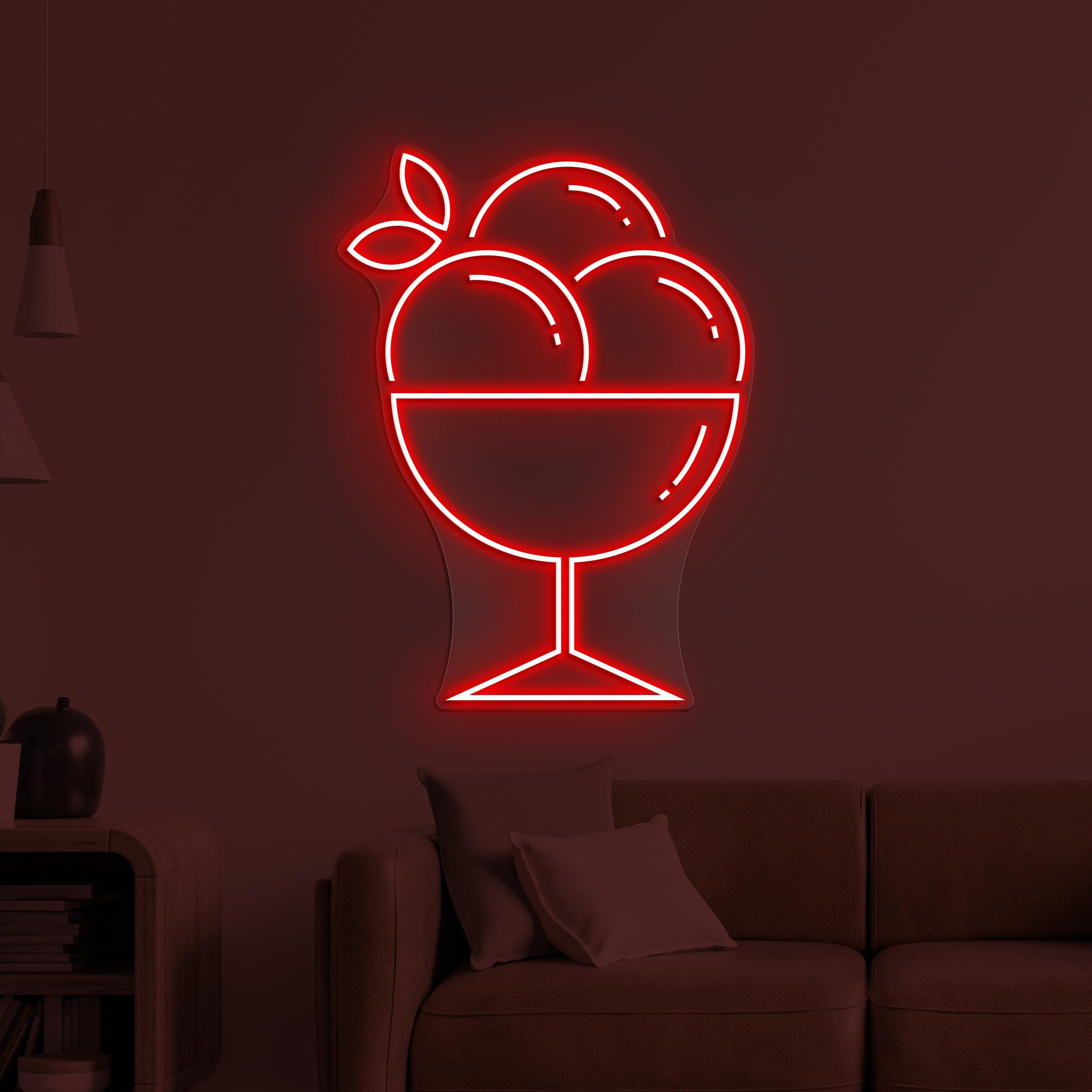 Ice Cream Neon Sign, Ice Cream Sundae LED Light, Ice Cream Shop Decor, Ice Cream Lover Wall Art, Ice Cream Shop Neon Sign, Sweet Treat Light