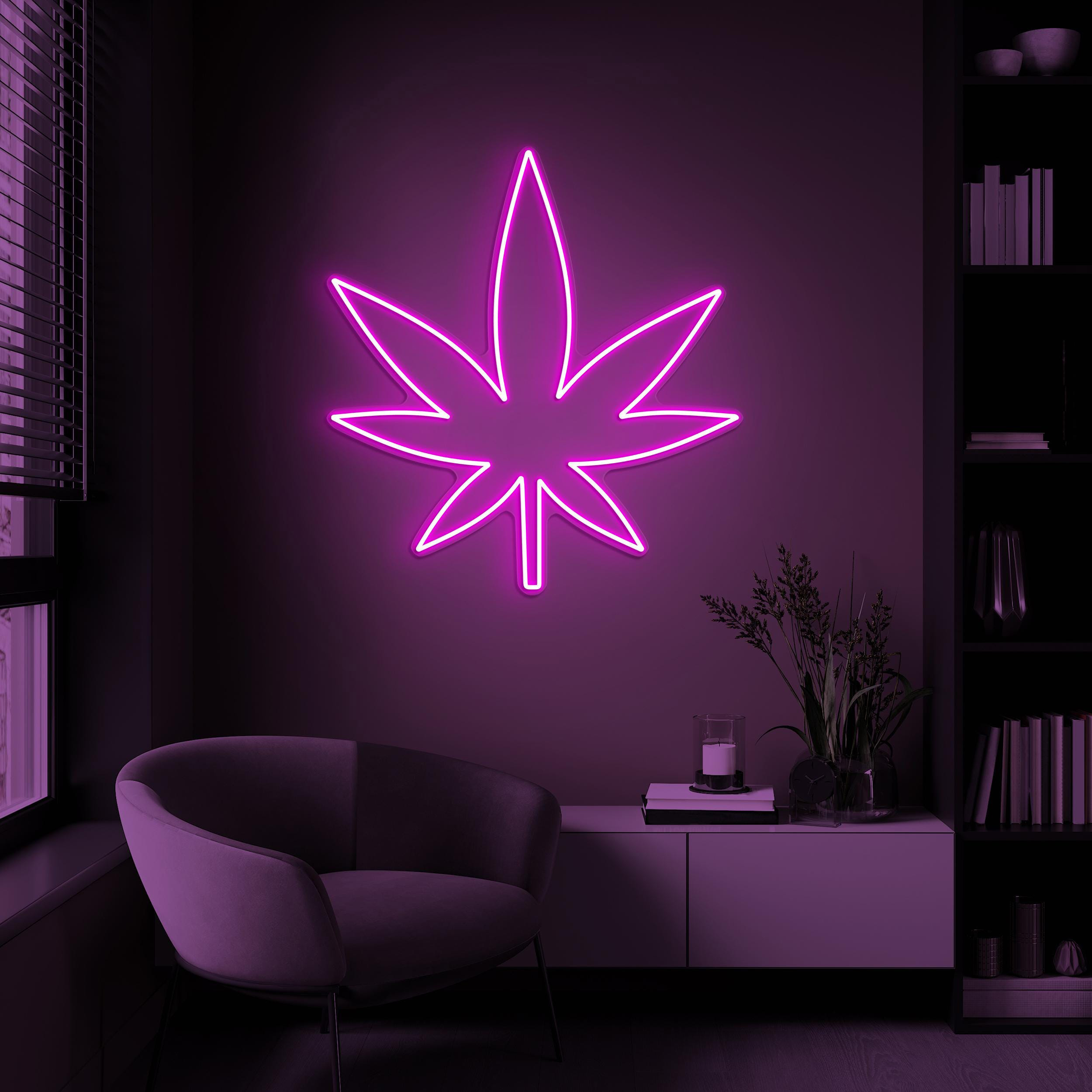 Marijuana Leaf Neon Sign, Marijuana Leaf LED Light, Cannabis Leaf Sign, Weed Wall Decor, Smoke Shop Sign, Hemp Leaf Room Decor, Smoking Art