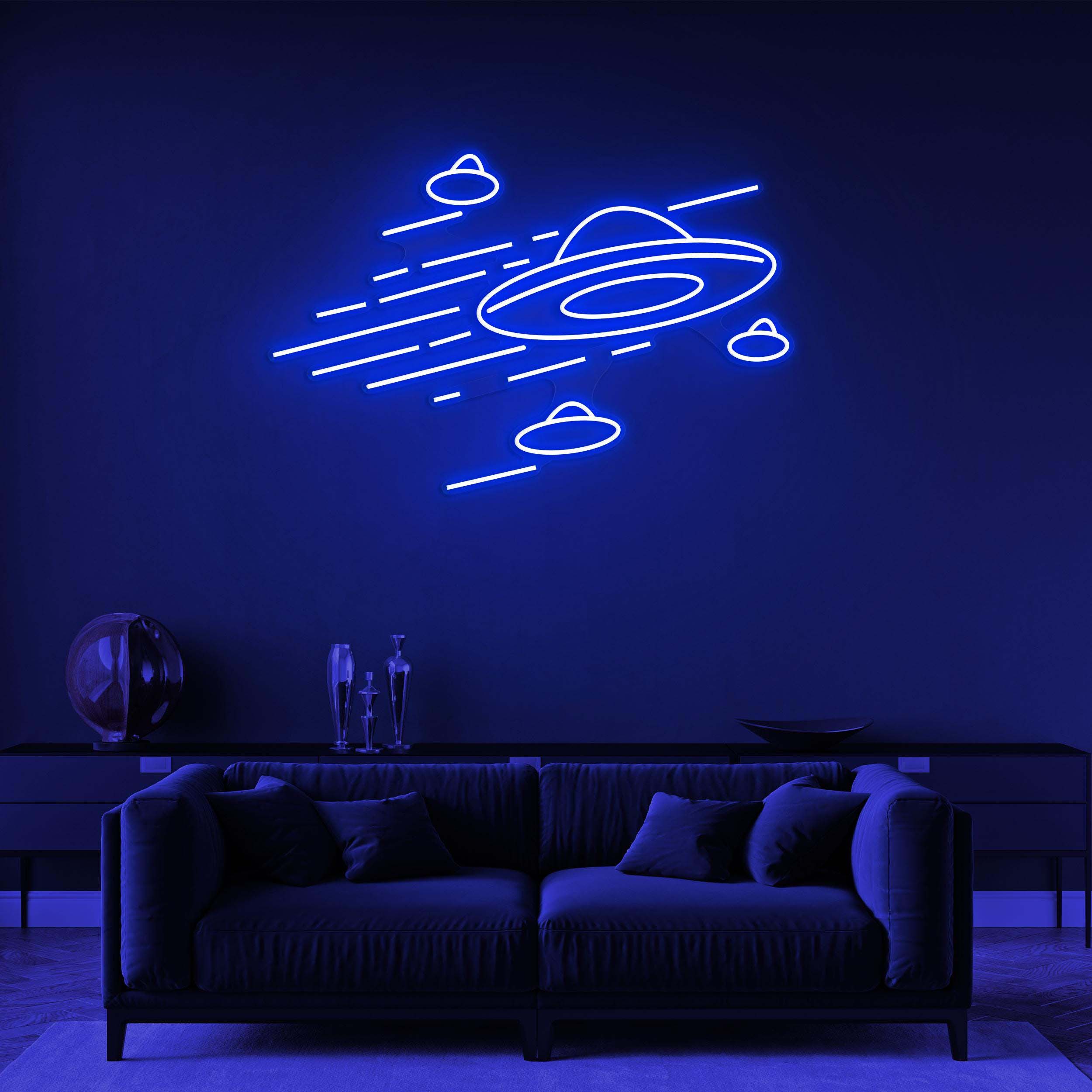 UFO Neon Sign, UFO Led Light, Flying Saucer LED Neon Art, Home Wall Decor, Custom Neon Sign, Game and Kids Room Decor, Alien Abduction, Gift