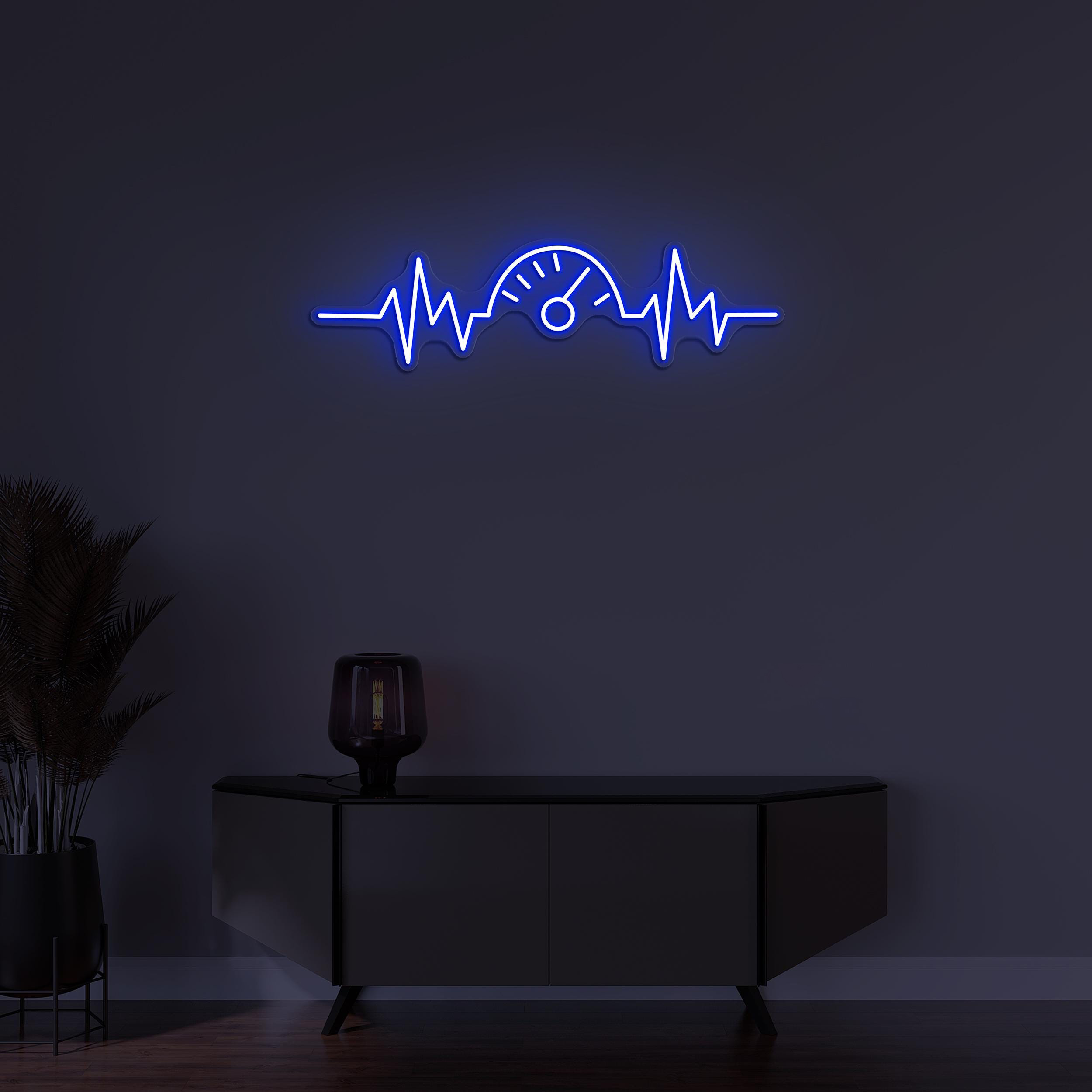 Speedometer Neon Sign, Speedometer LED Light, Speedometer Heartbeat Wall Decor, Workshop Wall Art, Home Neon Light, Heartbeat Neon Sign