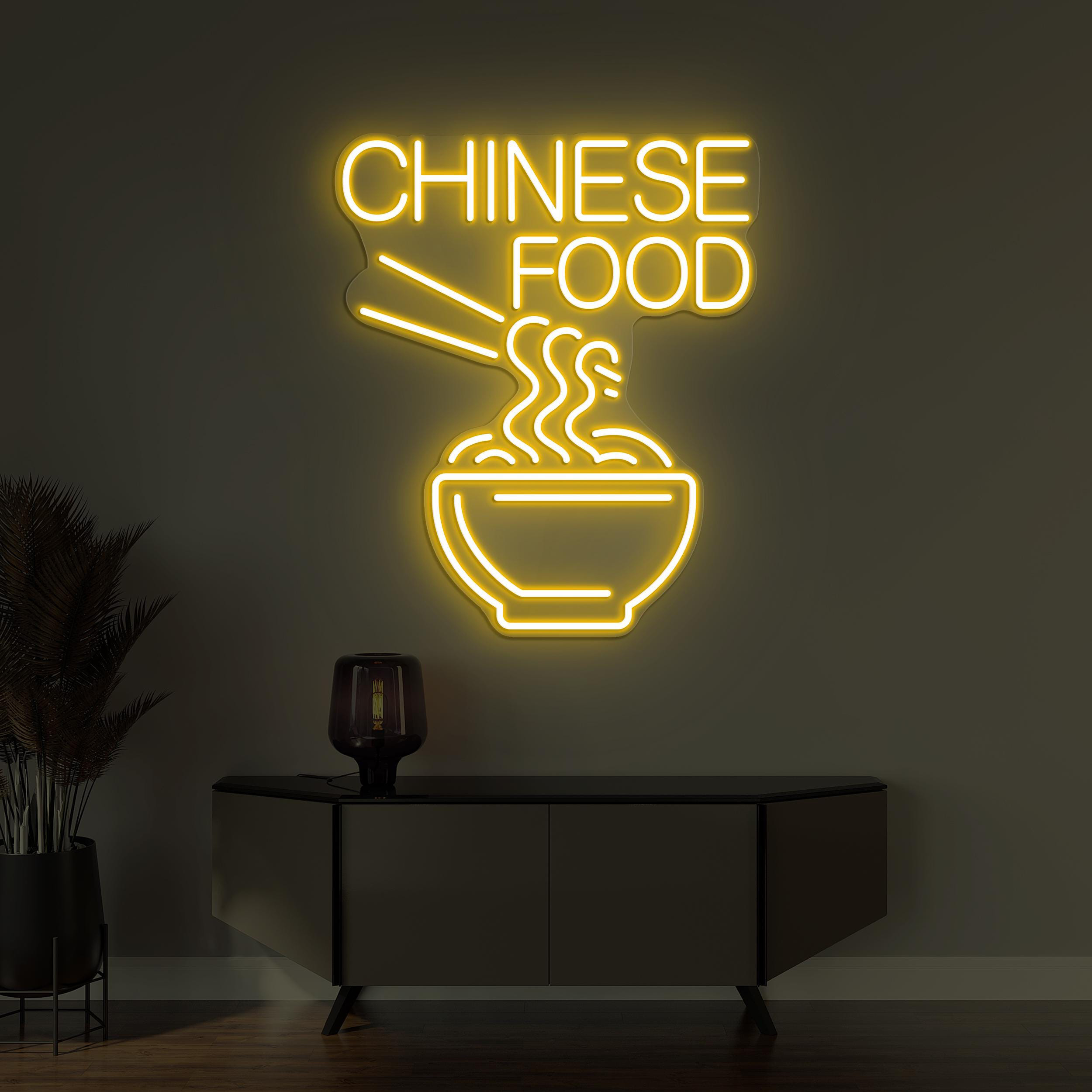 Chinese Food Neon Sign, Chinese Food LED Light, Asian Food Decor, Restaurant Wall Art, Custom Neon Sign, Personalized Chinese Food Light