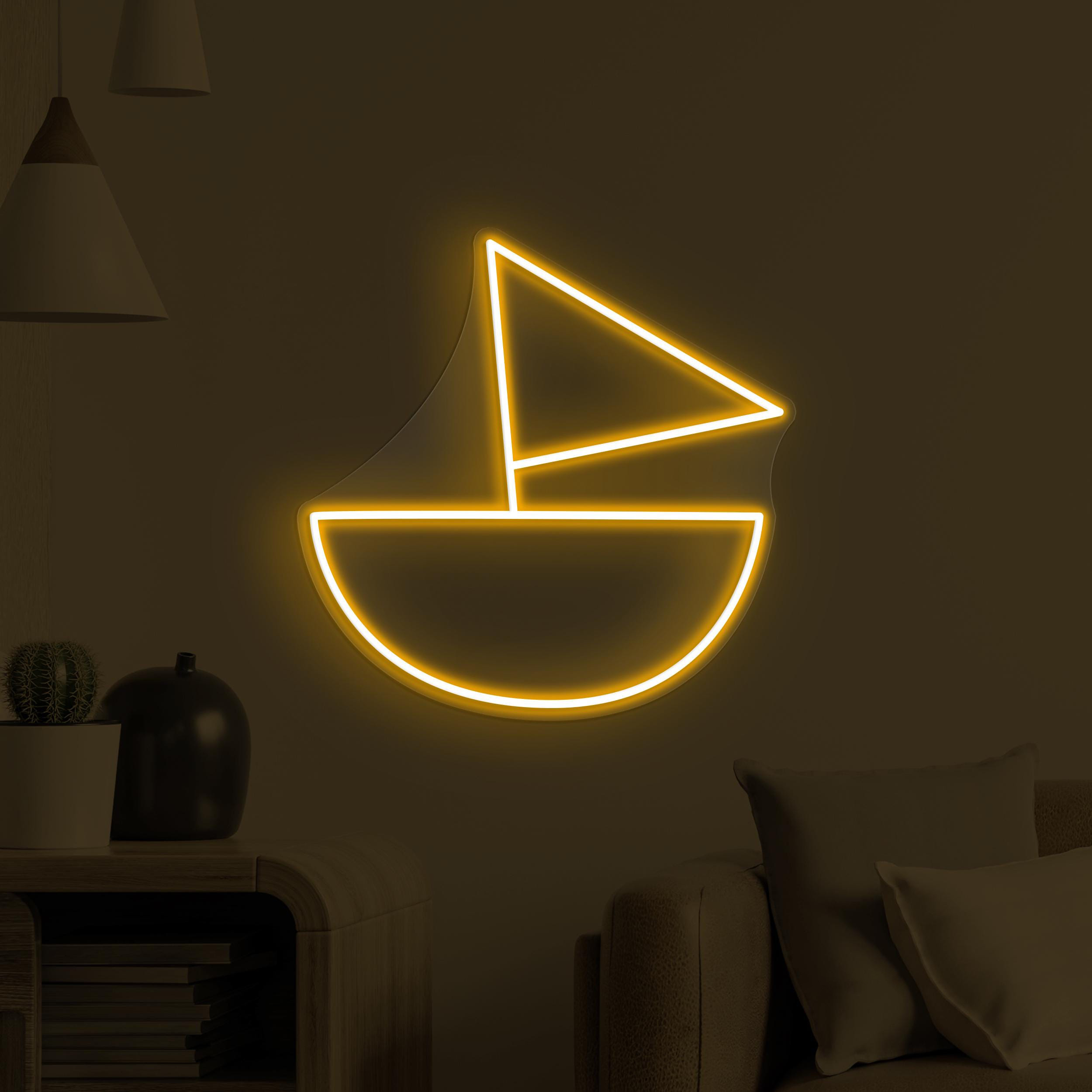 Sailboat Neon Sign, Sailboat LED Light, Sea Sailboat LED Neon Art, Beach Bar and Beach Party, Ocean Lover Gift, Ocean Neon Sign for Home,