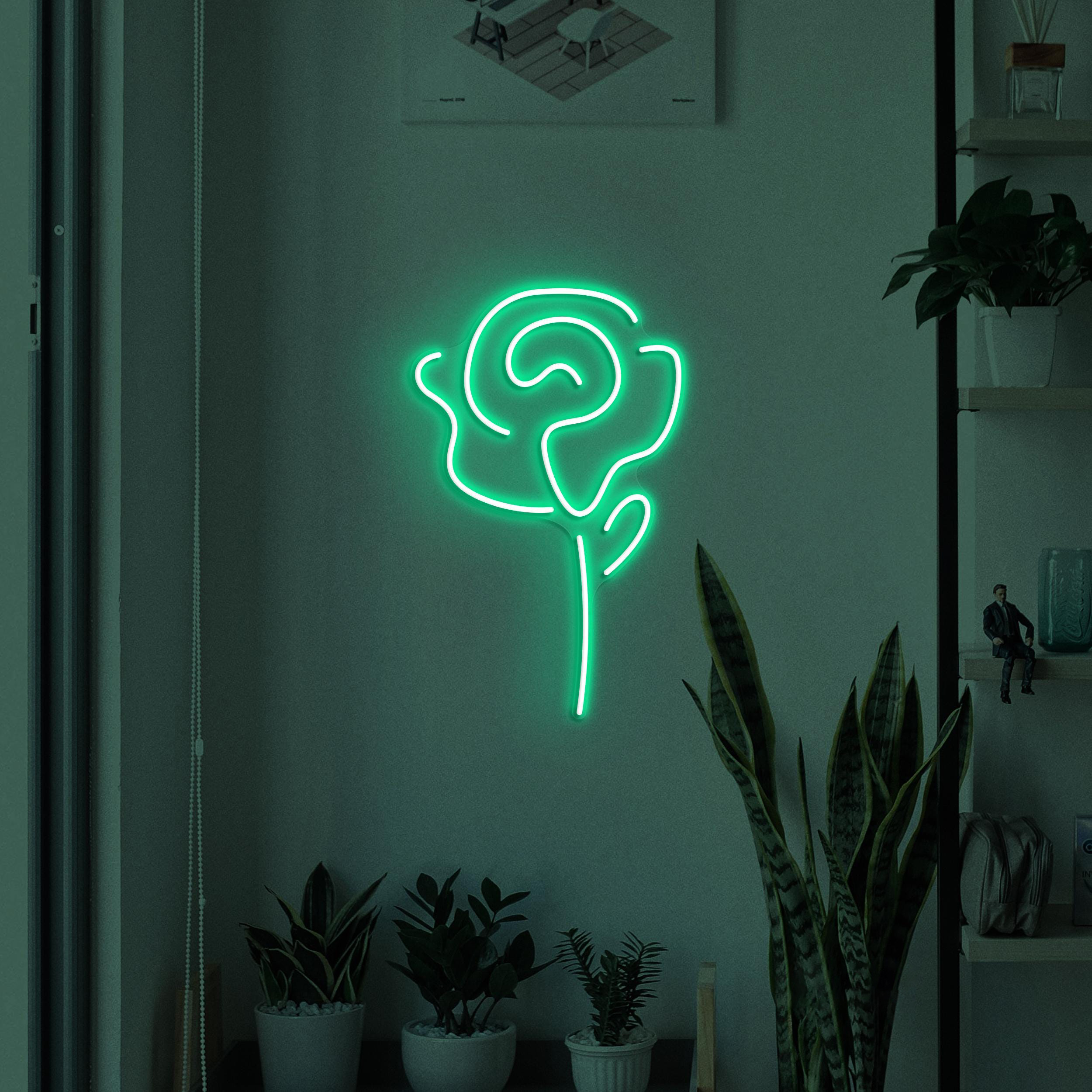 Rose Neon Sign, Rose LED Light, Home Wall Art, Flower Shop Wall Decor, Romantic Rose Neon Light, Gift for Couple Room, Love Wall Light