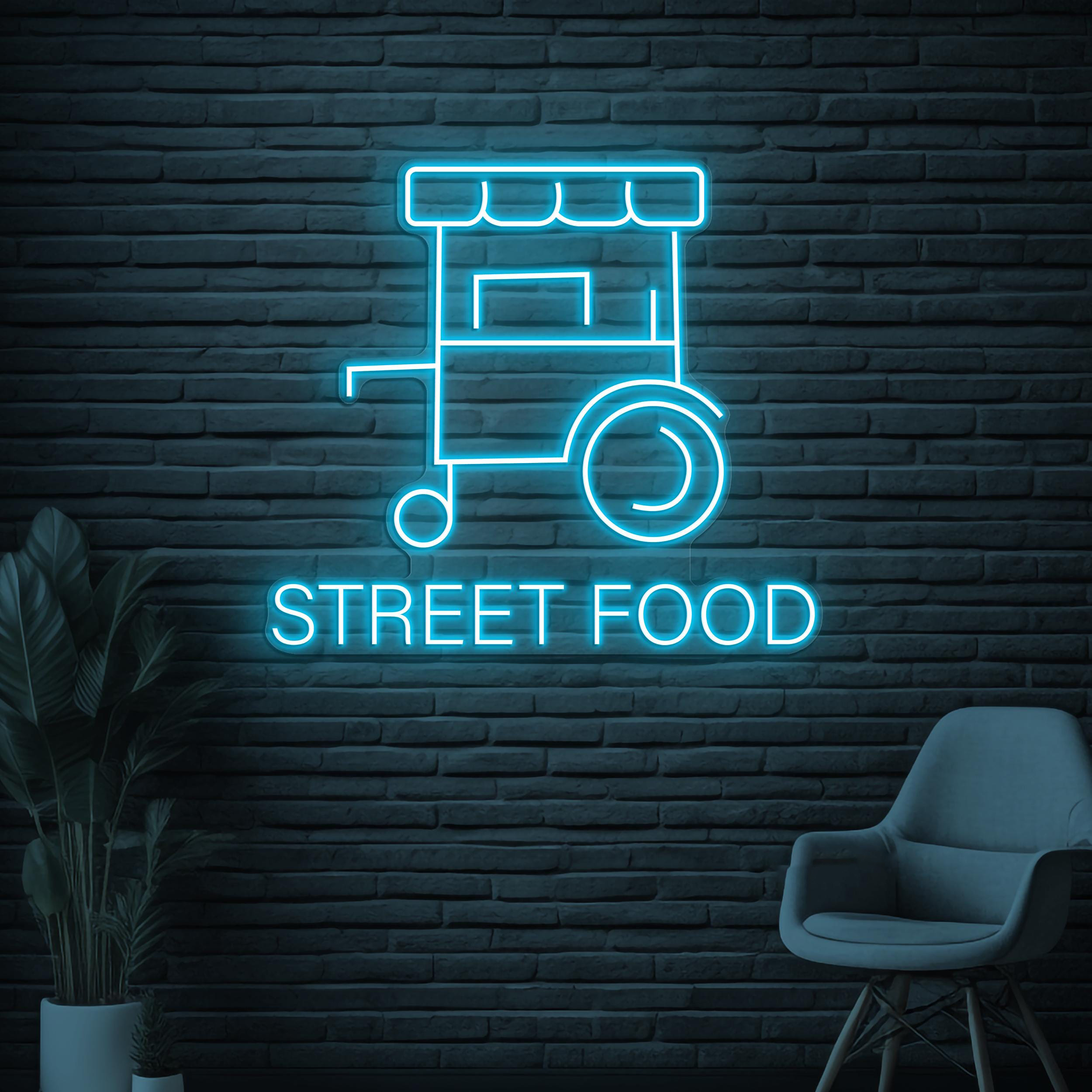 Street Food Neon Sign, In the Mood for Street Food Light, Street Food Restaurant Decoration, Custom Neon Sign, Fast Food Restaurant Wall Art