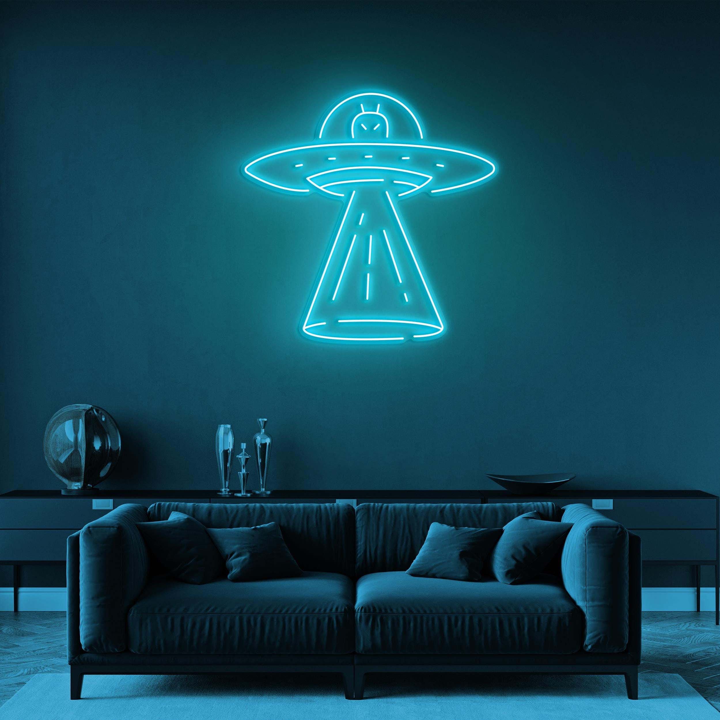 UFO Neon Sign, Alien Spaceship Light, UFO Wall Art, Space-Themed Decor for Kids Room, Nursery, Bedroom, or Game Room, UFO Neon Light Gift