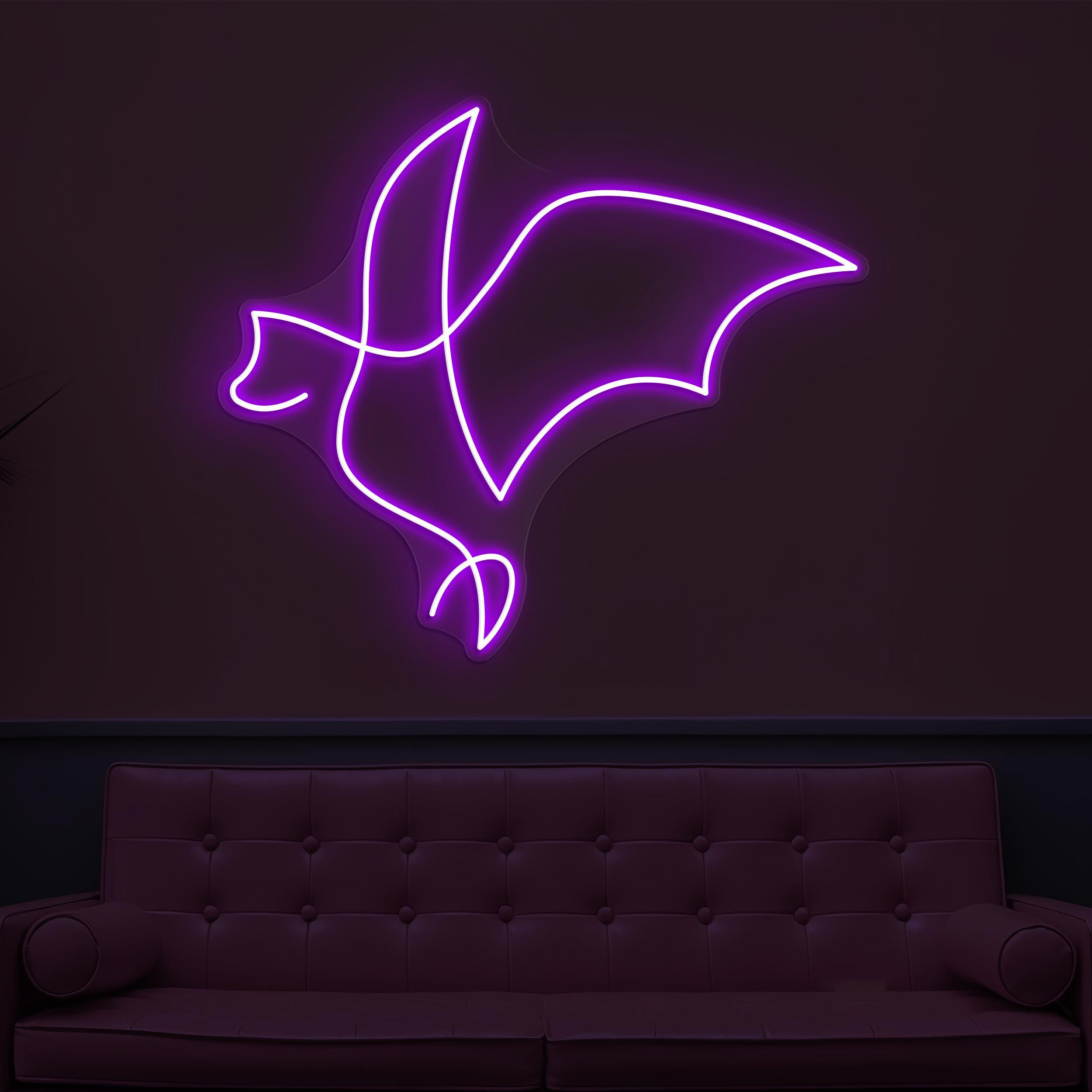 Bat Neon Sign, Bat LED Light, Flying Bat Wall Decor, Spooky Bat Wall Art, Animal Shop Neon Light, Game Room Neon Sign, Bat Lovers Gift Idea