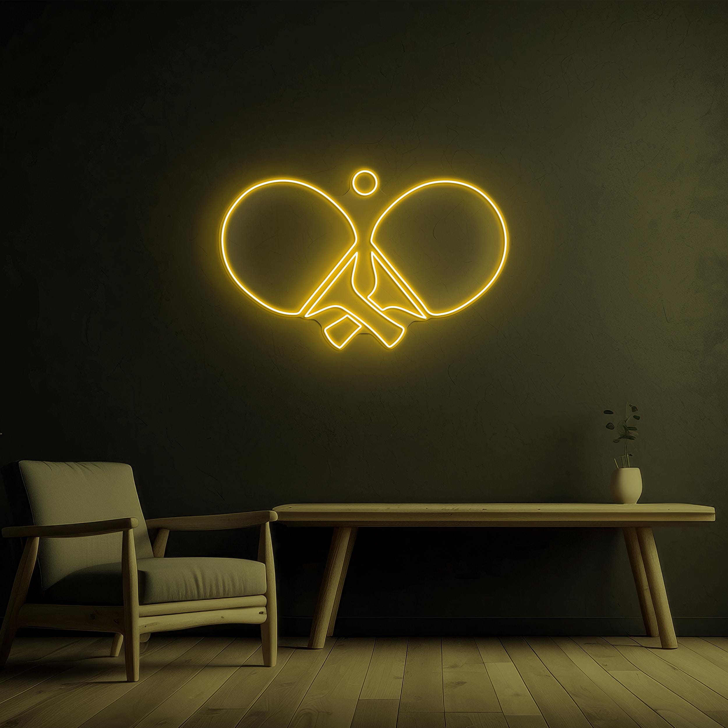 Ping Pong Paddles Neon Sign, Ping Pong Paddles LED Light, Paddles Ball Wall Decor, Table Tennis Ball Art, Ping Pong Lover Gift, Home Decor