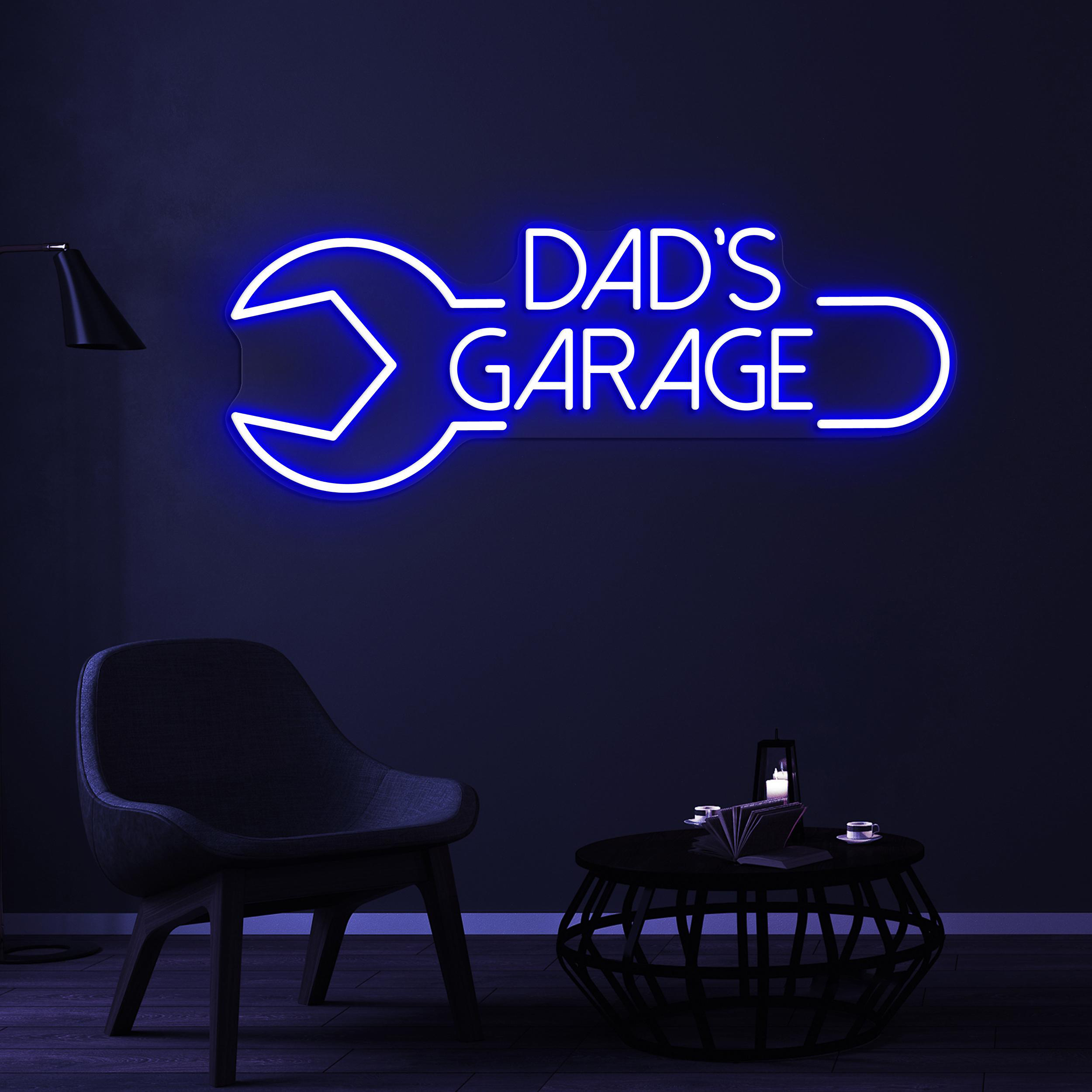 Dad's Garage Neon Sign, Dad's Garage Led Light, Birthday Gift For Dad, Workshop Wall Decor, Mechanic Neon Art, Garage Neon Sign, Tools Decor