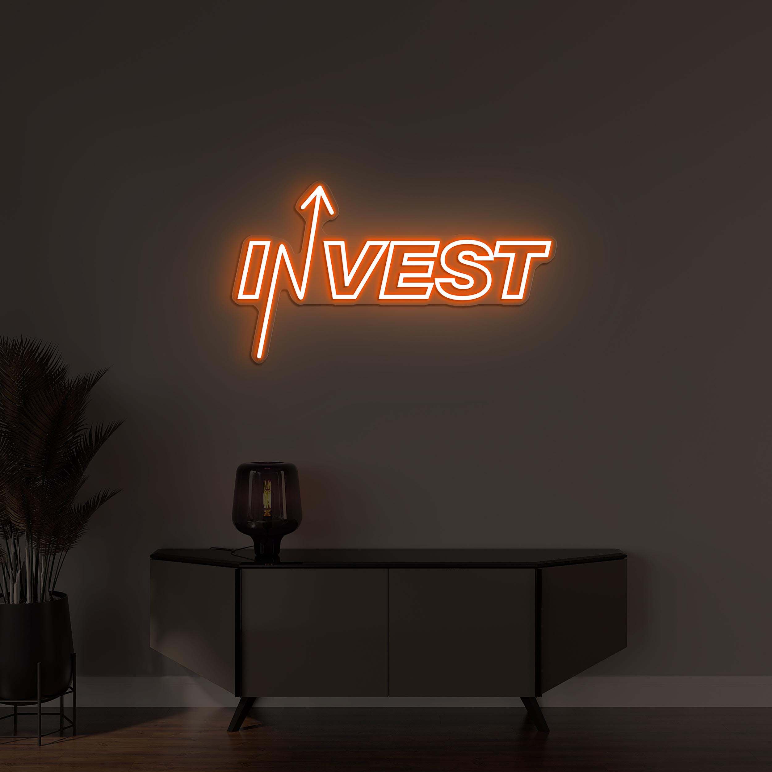 Invest Neon Sign, Invest LED Light, Invest Business Wall Decor, Invest Stock Market Sign, Trading Wall Light, Office Decor, Investment Sign