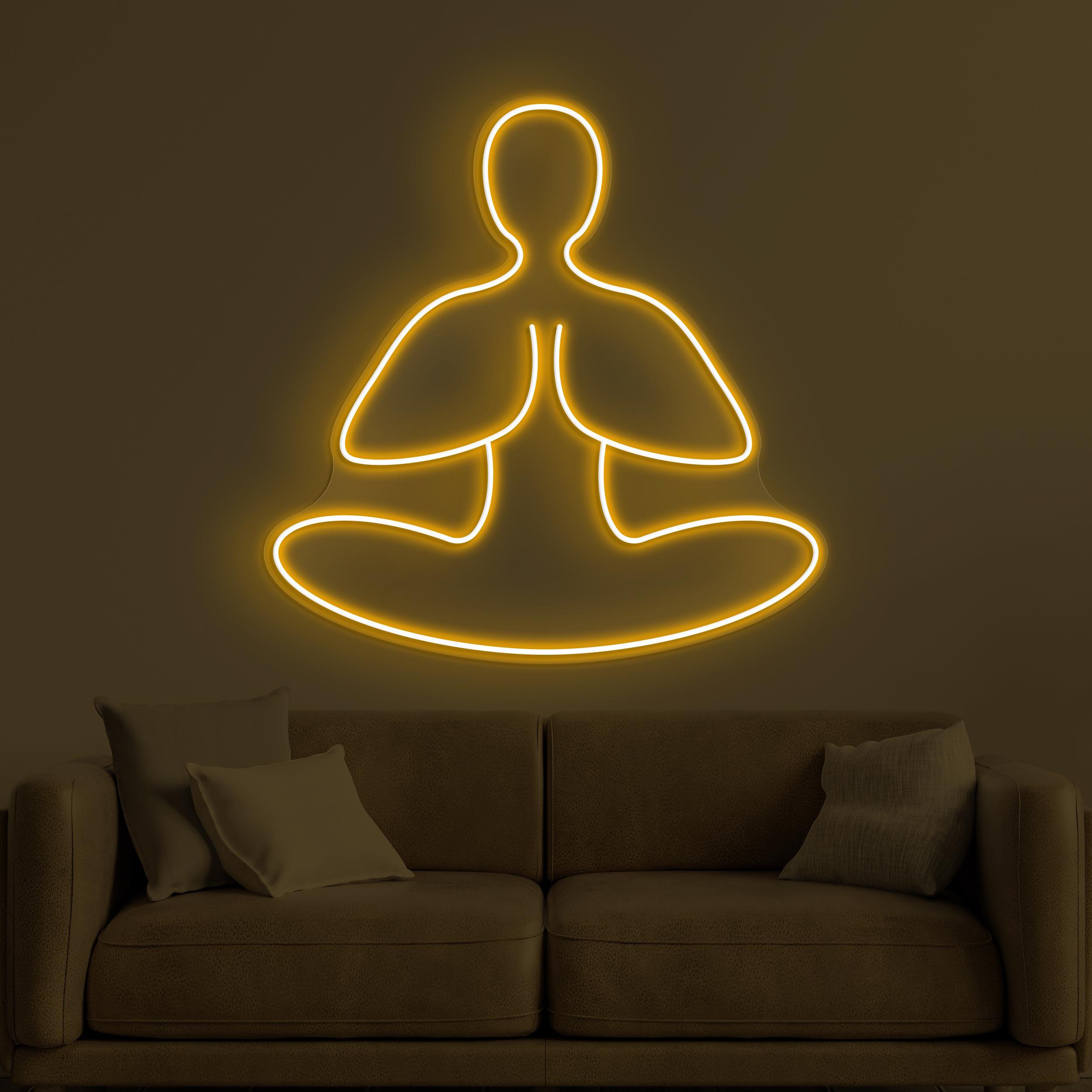 Yoga Neon Sign, Yoga LED Light, Fitness Room Wall Decor, Boy Room Wall Art, Gift For Yoga Lover, Gym Neon Light, Workout Studio Led Sign