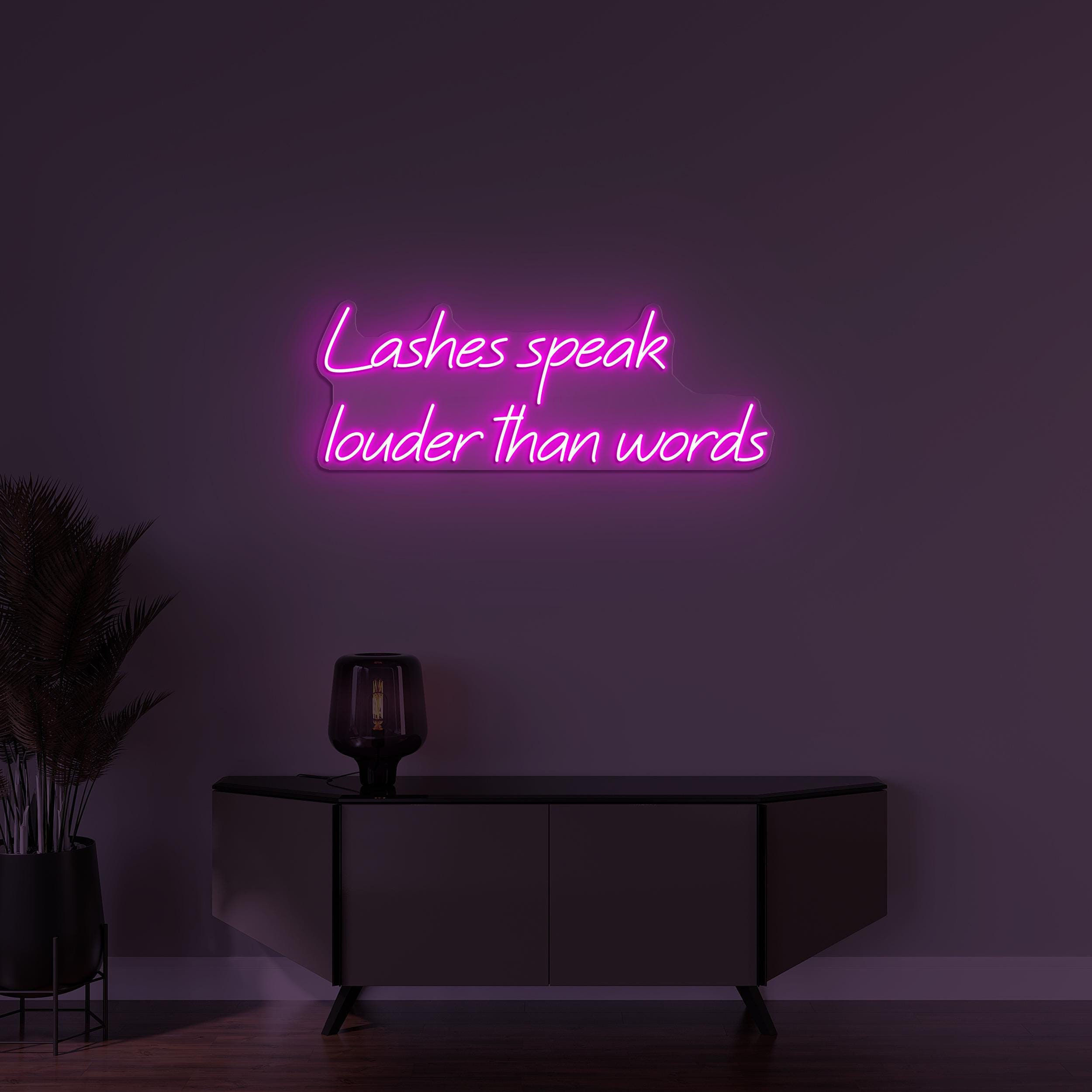 Lashes Speak Louder Neon Sign, Louder Than Words LED Light, Lashes Studio Neon Light, Custom Neon Sign, Beauty Salon Decor, Lash Room Art
