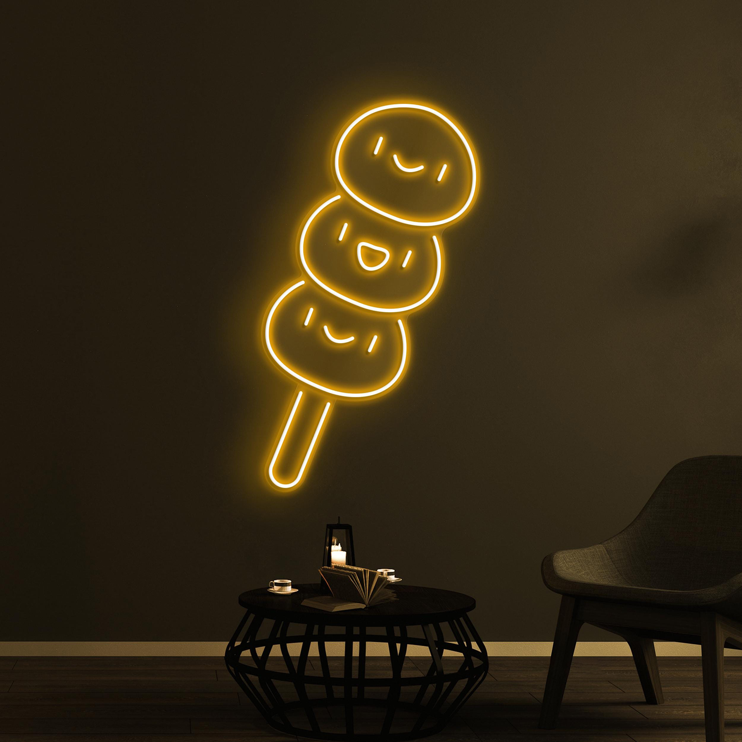 Dango Neon Sign, Dumpling LED Light, Cute Dango LED Light, Restaurant Wall Decor, kawaii Wall Art, Japanese Dumpling Art, Sweet Dish Sign