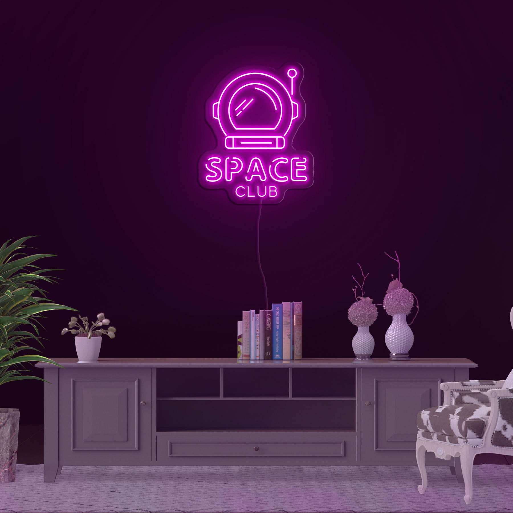 Astronaut Neon Sign, Space Club LED Light, Wall Decor, Room Lighting, Bedroom & Game Room Decorative Astronaut Sign, Space Man Gift for Kid