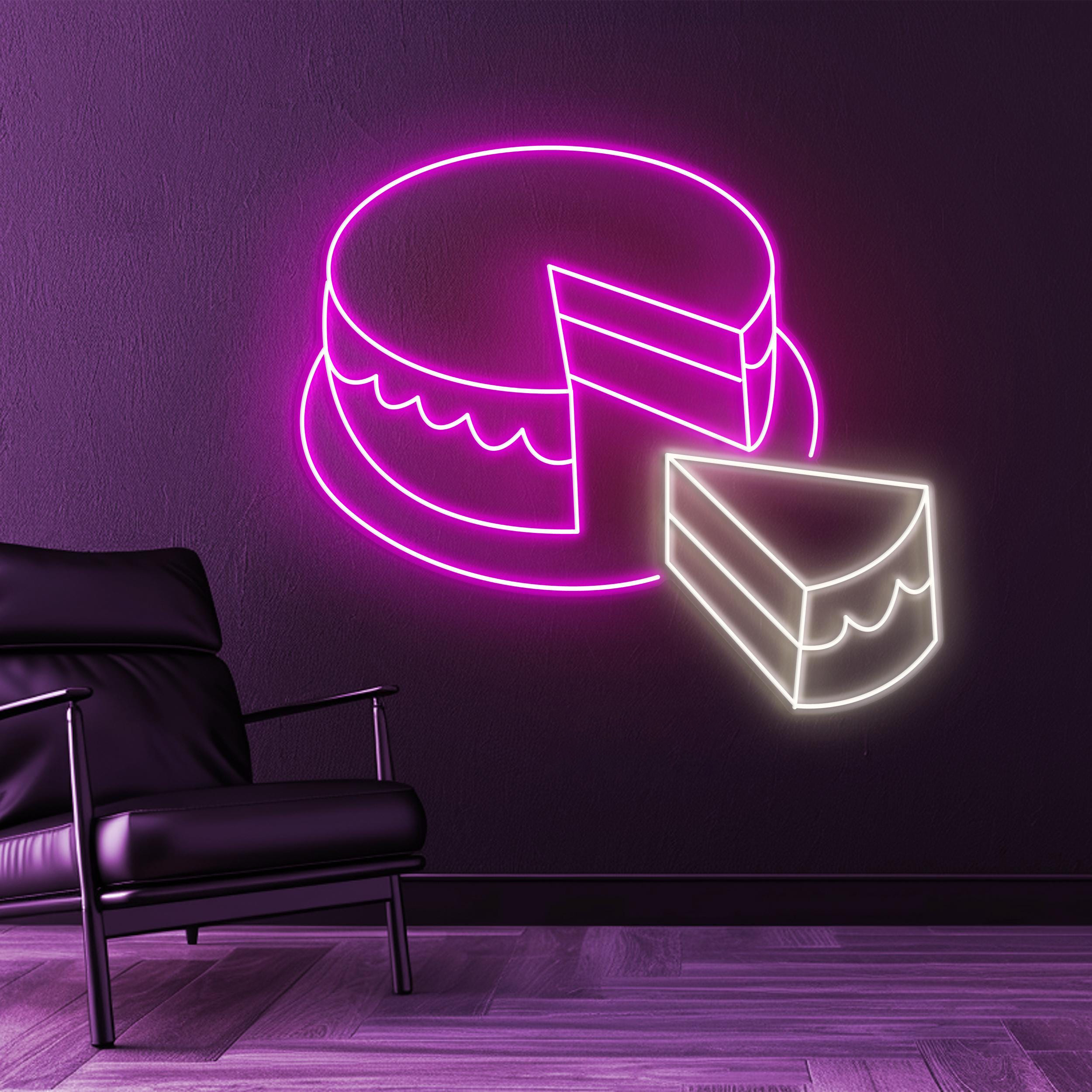 Cake Neon Sign, Cake LED Light, Birthday Cake LED Neon Art, Kitchen Wall Decor, Cafe Wall Sign, Sweets Shop Decor, Gift for Cake Lover