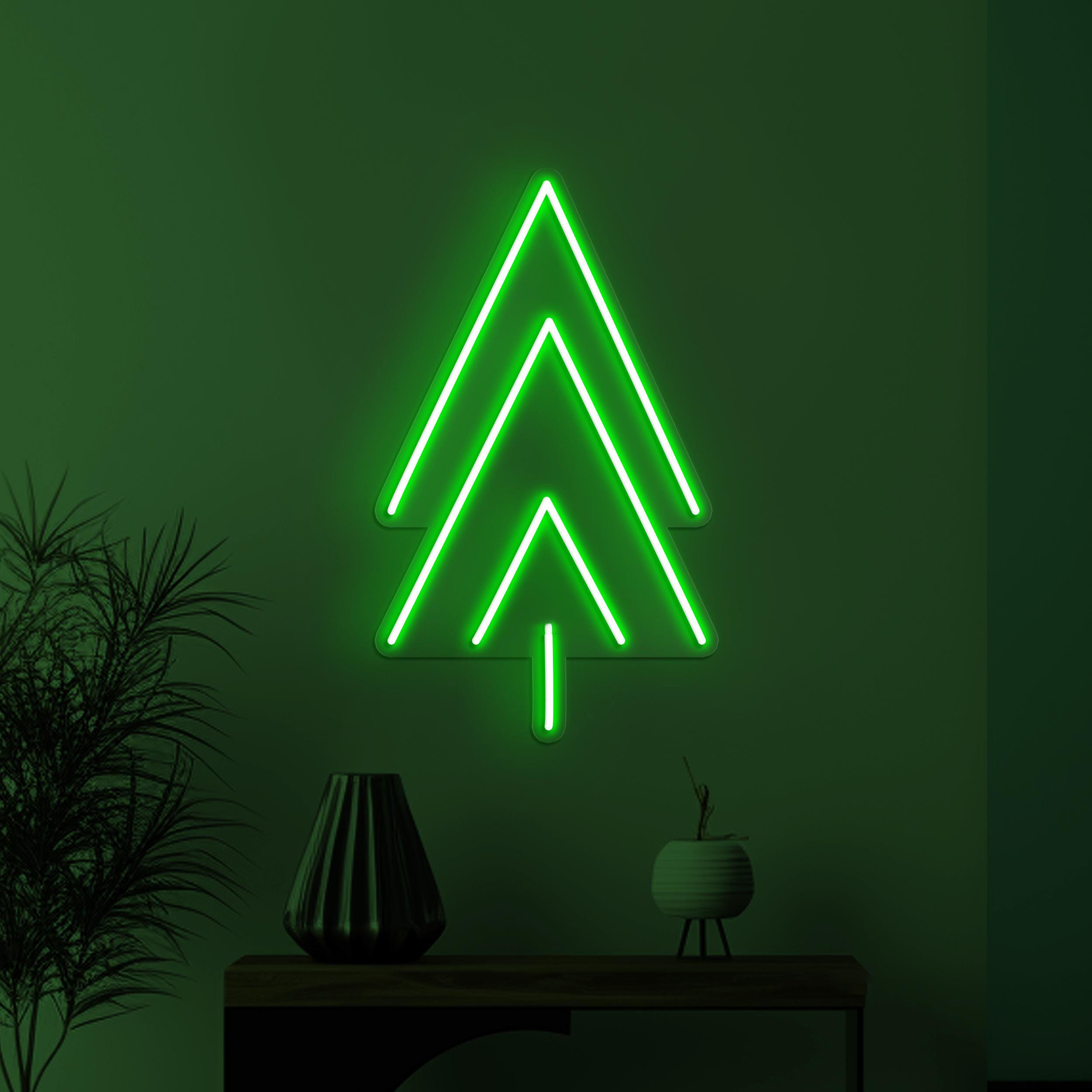 Minimalist Tree Neon Sign, Minimalist Tree LED Light, Christmas Tree Decor, Holiday Wall Art, Birthday Party Neon Light, Kids Room Neon Art