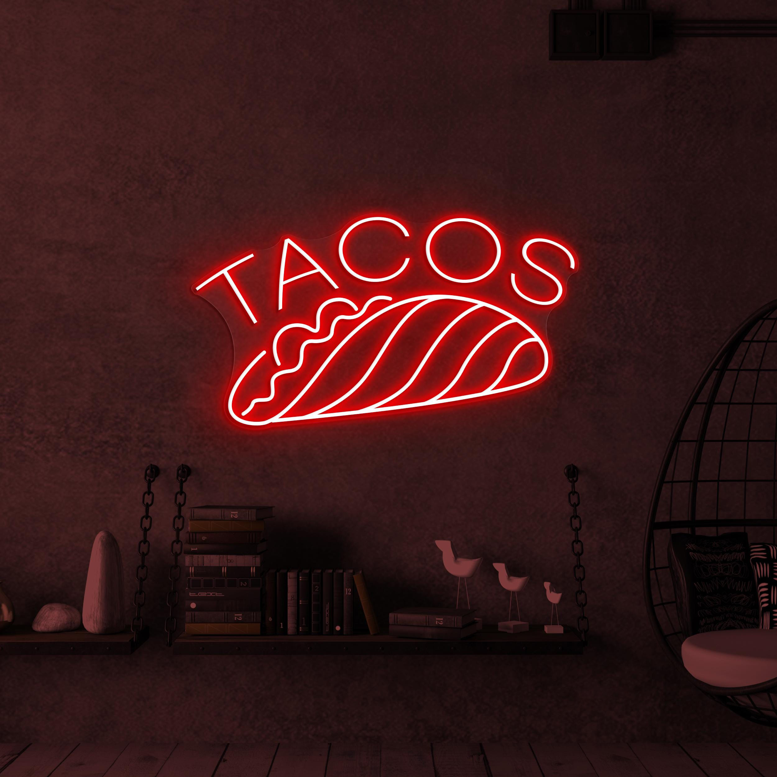 Taco Neon Sign, Taco LED Light, Restaurant Wall Decor, Street Food Wall Art, Fast Food Led Sign, Mexican Food Neon Sign, Mexican Taco Art