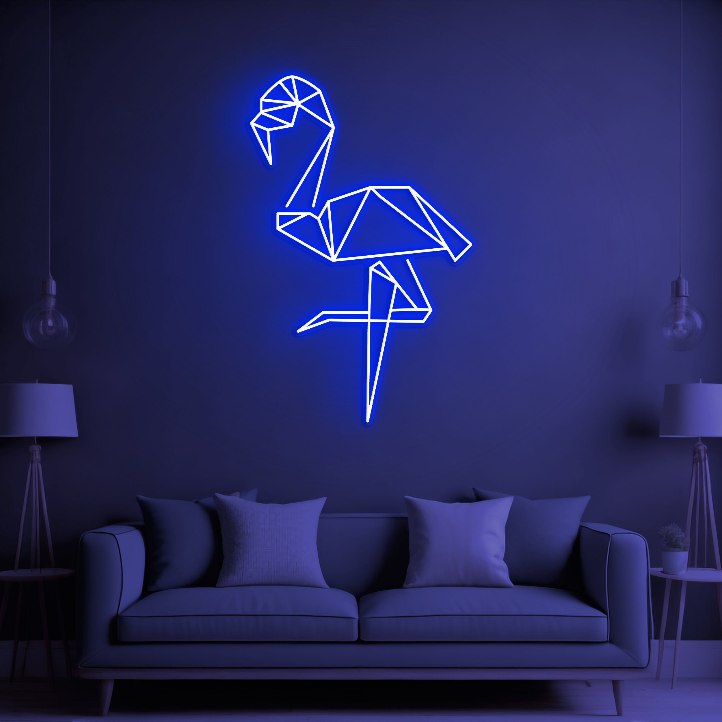 Flamingo Neon Light, Flamingo Neon Signs, Flamingo Decor for Bedroom and Home decor,Geometric Flamingo Light,Tropical Vibes, Home or Parties