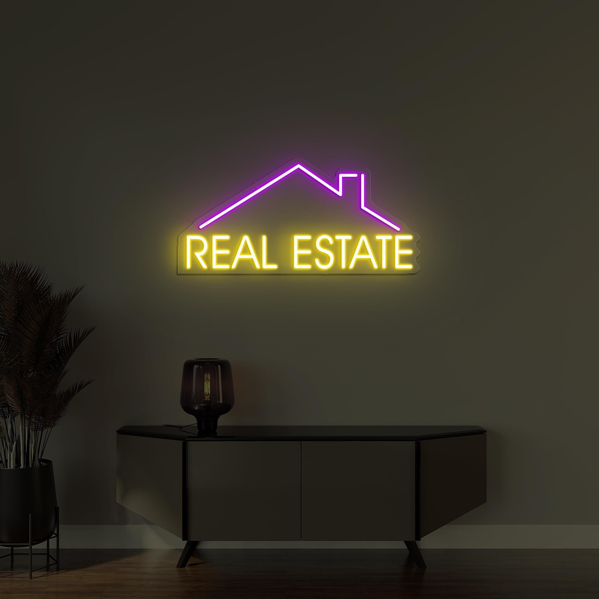Real Estate Neon Sign, Real Estate LED Light, Business Home Wall Decor, Property Office Art, Real Estate Agency Decor, Personalized Led Sign