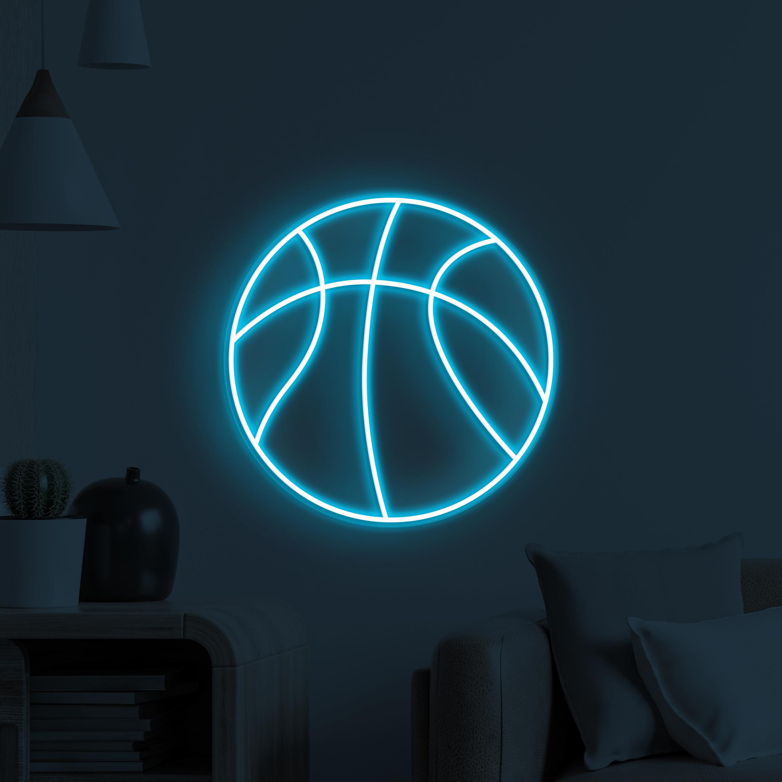 Basketball Neon Sign, Basketball LED Light, Basketball Hobby Wall Art, Kids Room Neon Light, Sports Room Wall Decor, Basketball Lover Gift