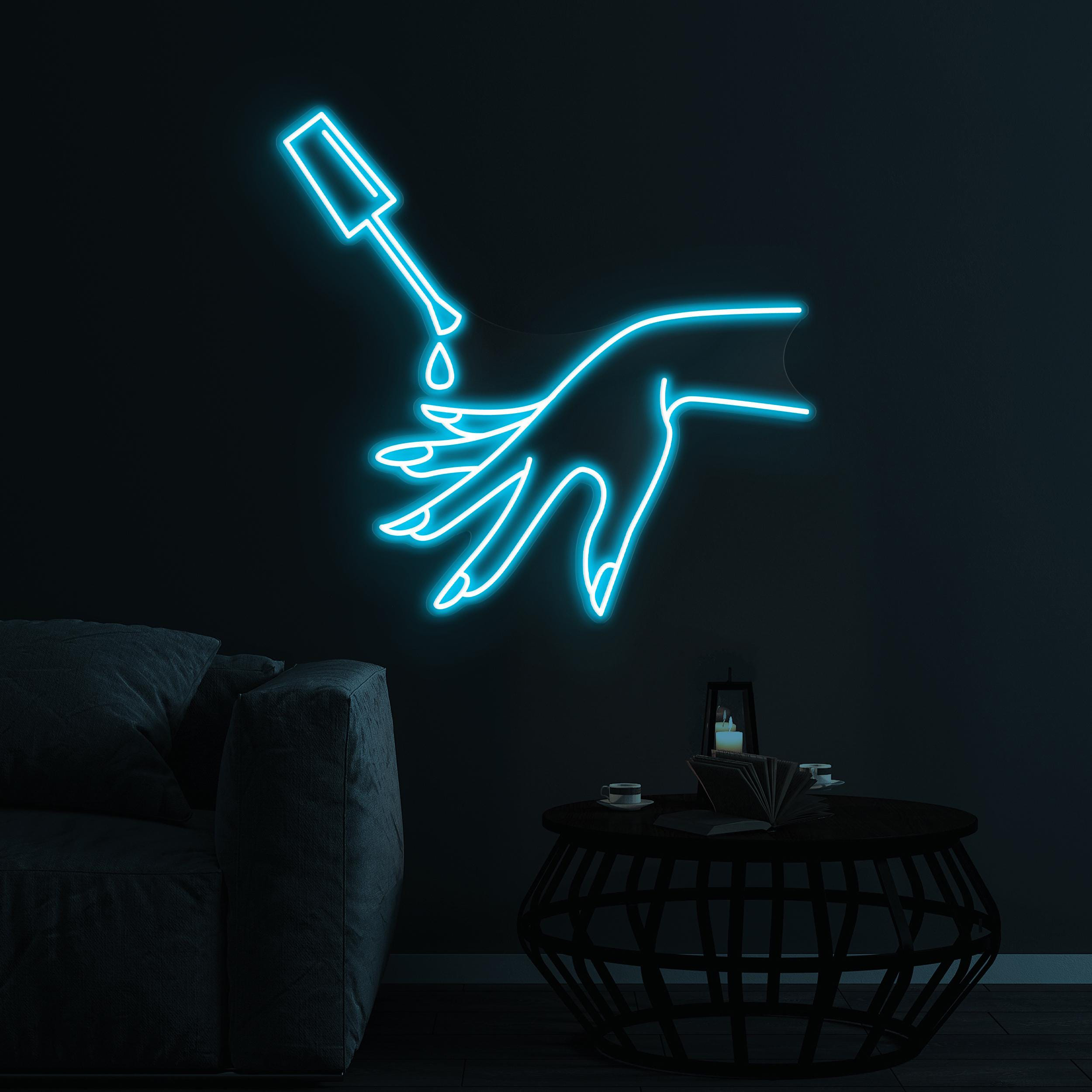 Hand Painting Nails Neon Sign, Hand & Nail Polish LED Light, Nail Polish Hand Light, Beauty Salon Decor, Nail Artist Home Decor, Girly Room