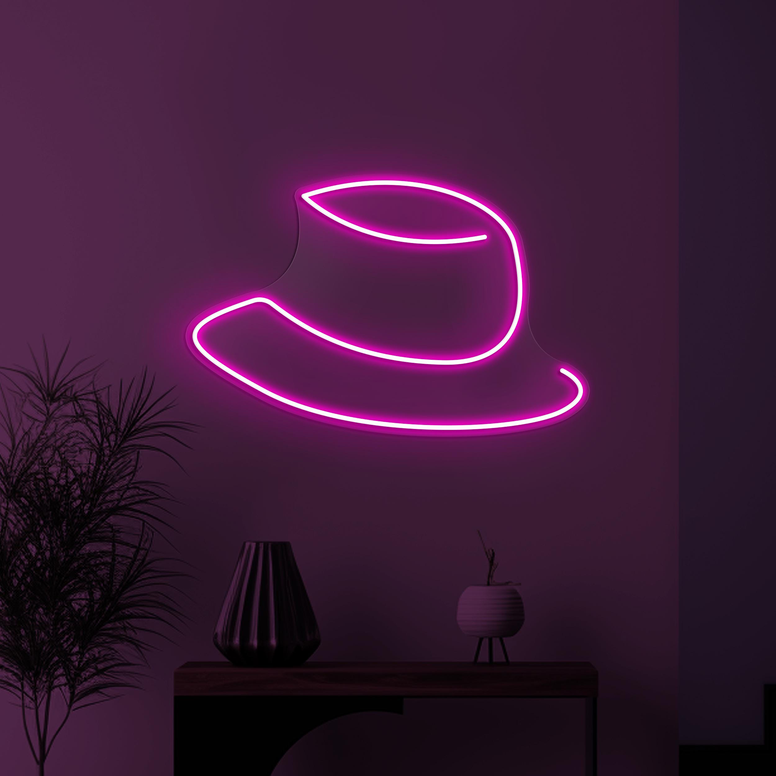 Hat Neon Sign, Hat LED Light, Cowboy Hat Wall Art, Home Wall Decor, Bucket Shape Hat Neon Light, Gallery Led Sign, Western Bar Pub Neon Sign