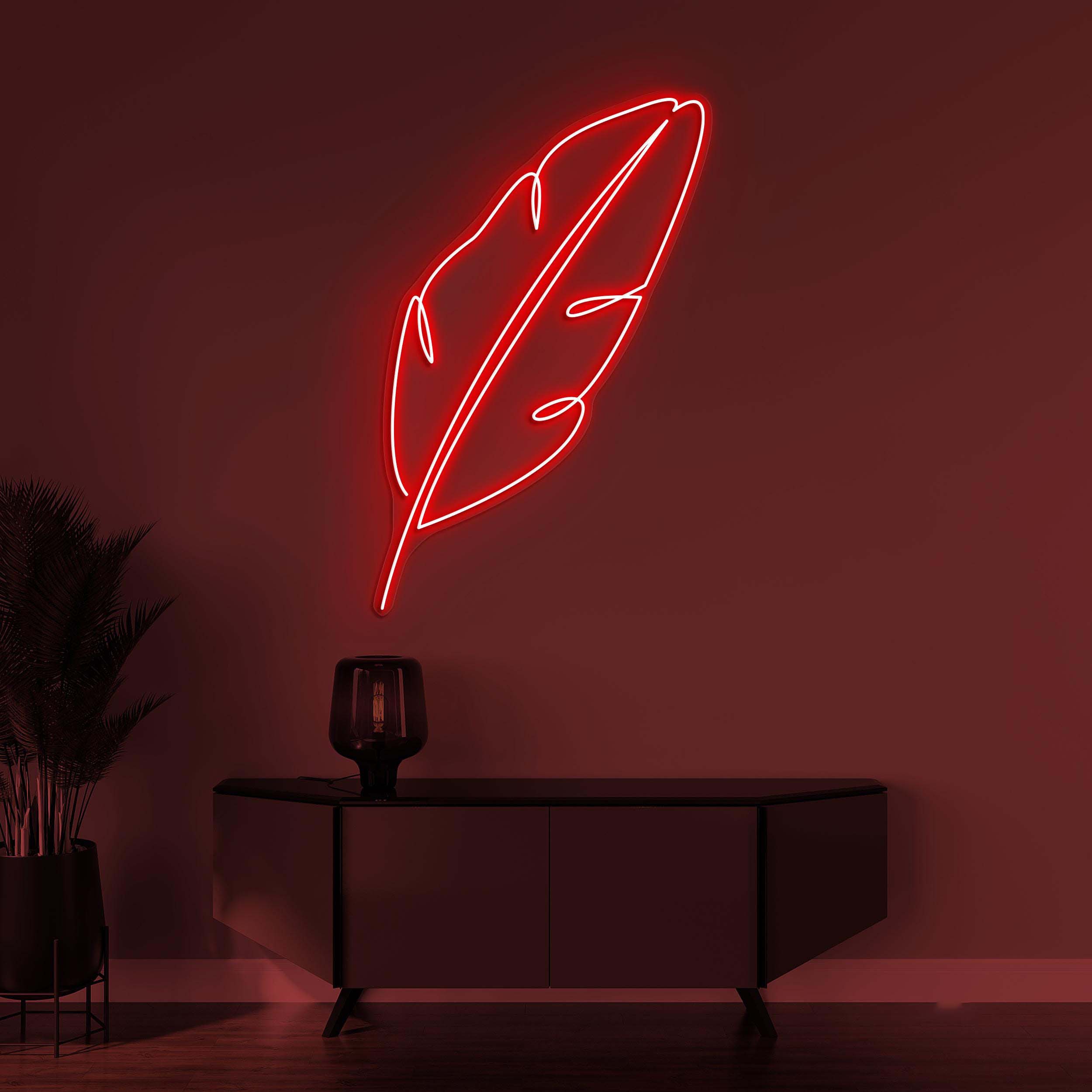 Feather Neon Sign, Feather LED Light, Bird Feather Wall Decor, Leaf Wall Art, Home Led Sign, Bedroom Neon Light, Custom Neon Art, Lounge Art