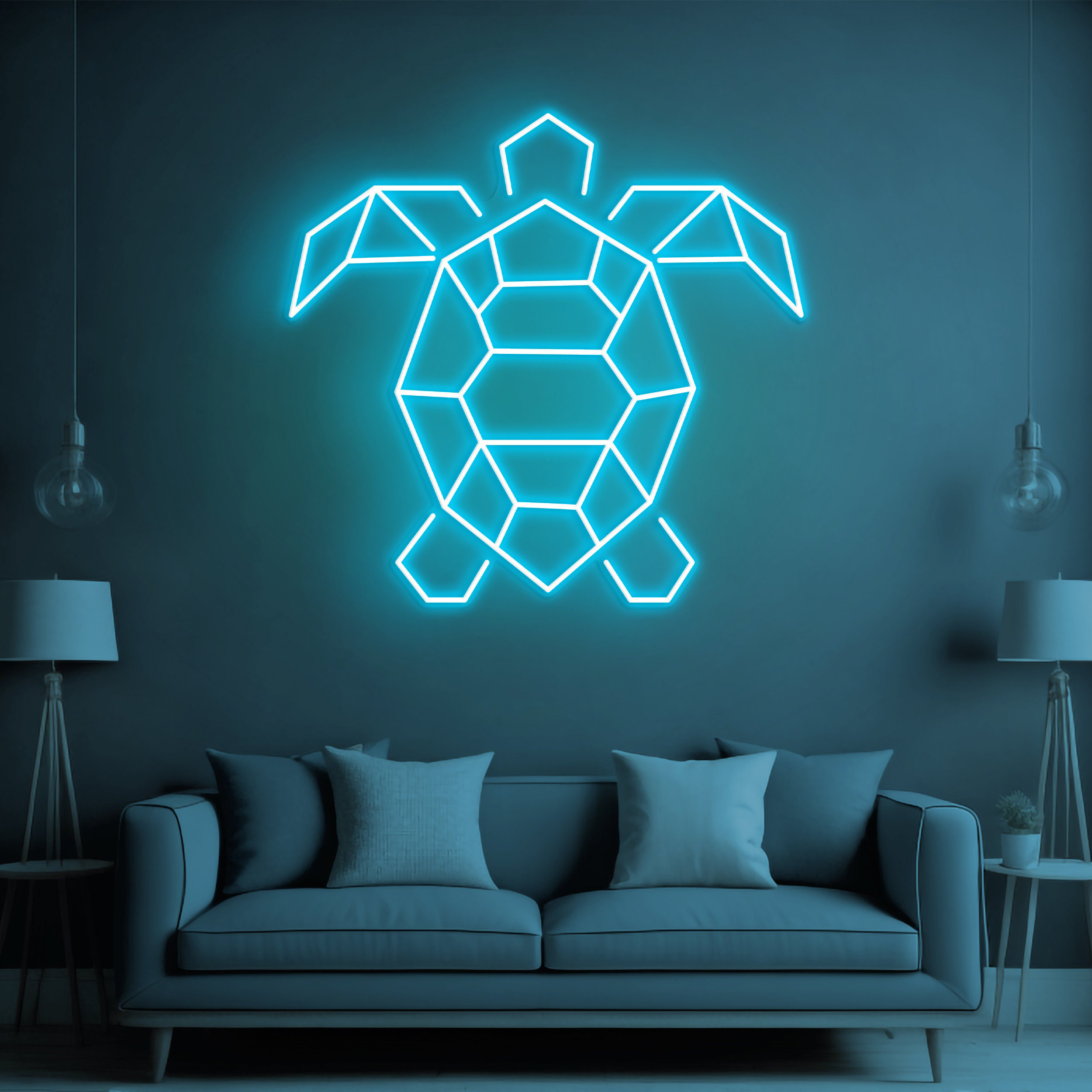 Geometric Turtle Neon Sign, Turtle Neon Light, Turtle Wall Art Sign, Turtle Wall Light Up Sign, Neon Light Art for Kids' Rooms, Aquariums,