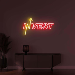 Invest Neon Sign, Invest LED Light, Invest Business Wall Decor, Invest Stock Market Sign, Trading Wall Light, Office Decor, Investment Sign