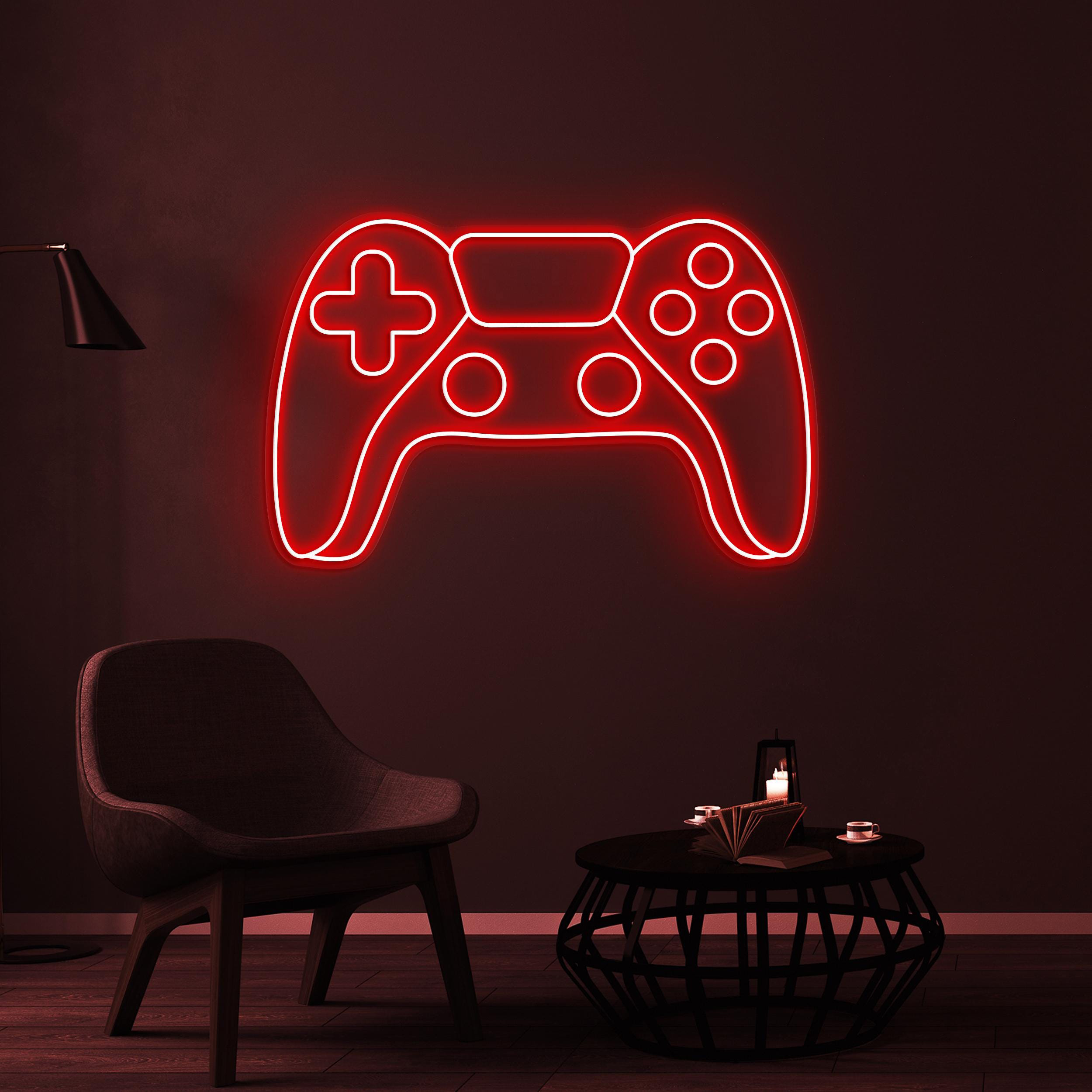 Game Controller Neon Sign, Game Console LED Light, Game Zone Wall Decor, Gift For Boy Room, Joystick LED Light, Game and Kids Room Decor