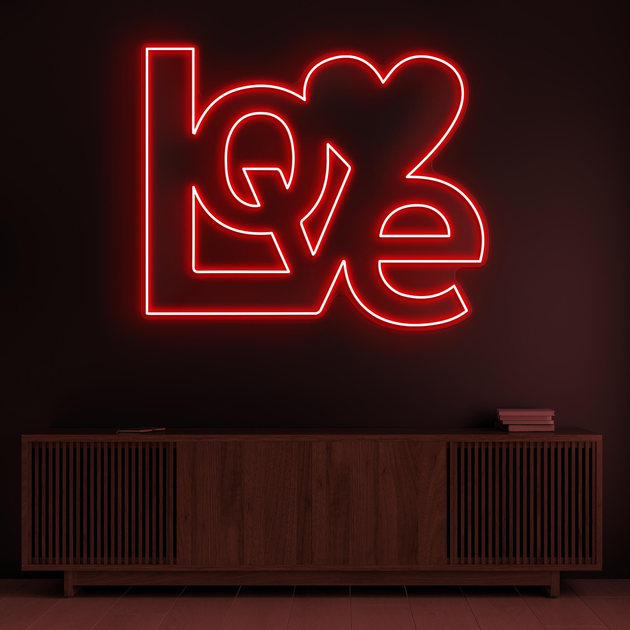 Love Neon Sign, Love LED Light, Love Logo Wall Art, Romantic Neon Sign, Custom Neon Art, Couple Gift, Wedding Party Decor, Couple Neon Light