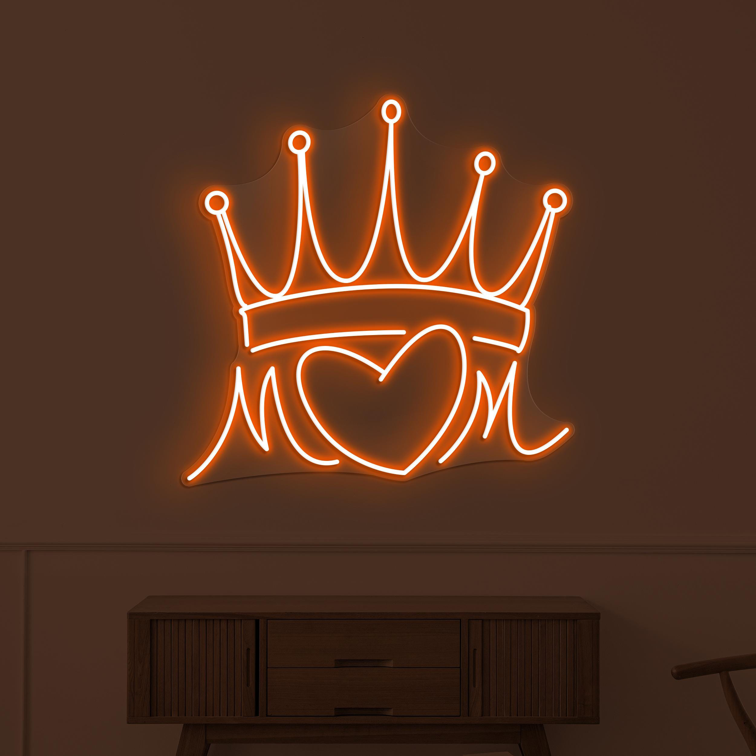 Crown Neon Sign, Crown Heart LED Light, Queen Crown Wall Decor, Mom Crown Neon Light, Home Decor, Royal Crown Decor, Princess Crown Wall Art
