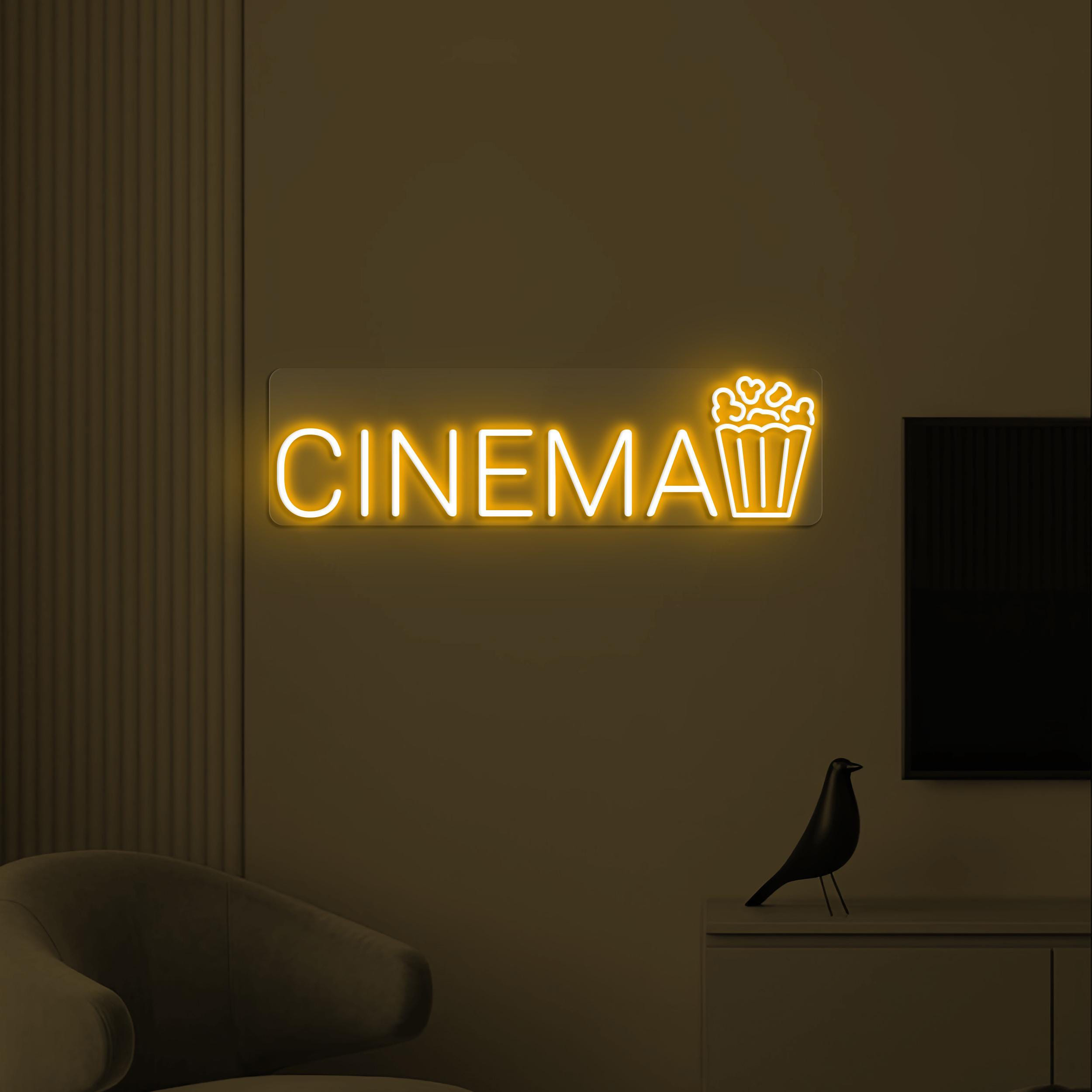 Cinema Neon Sign, Cinema LED Light, Cinema Popcorn Wall Decor, Movie Theater Neon Art, Cinema Room Light, Movie Lover Gift, Home Wall Decor