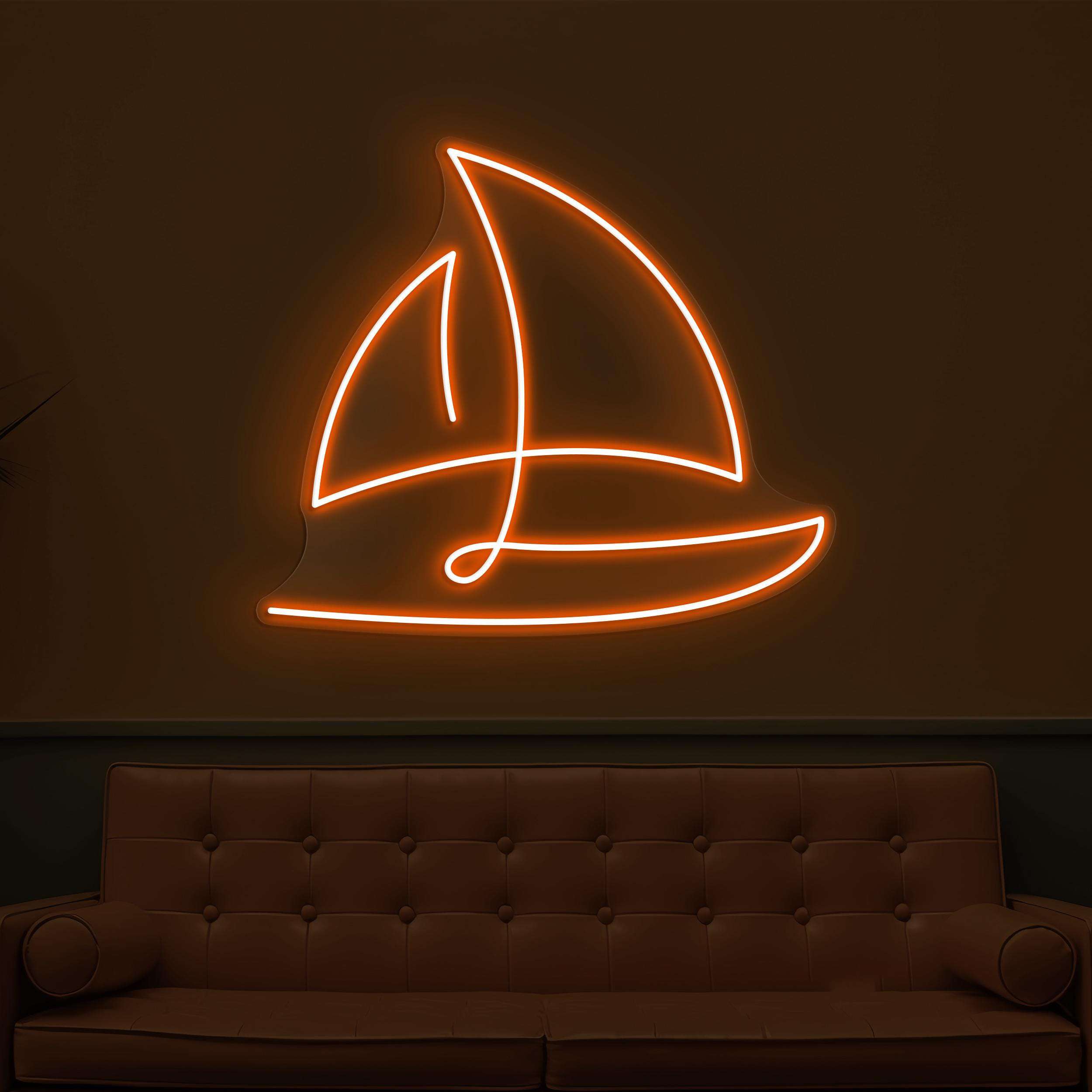Sailboat Neon Sign, Sailboat LED Light, Sea Sailboat LED Neon Art, Kids Room Wall Decor, Ocean Neon Light, Beach Bar Led Sign, Ocean Lover