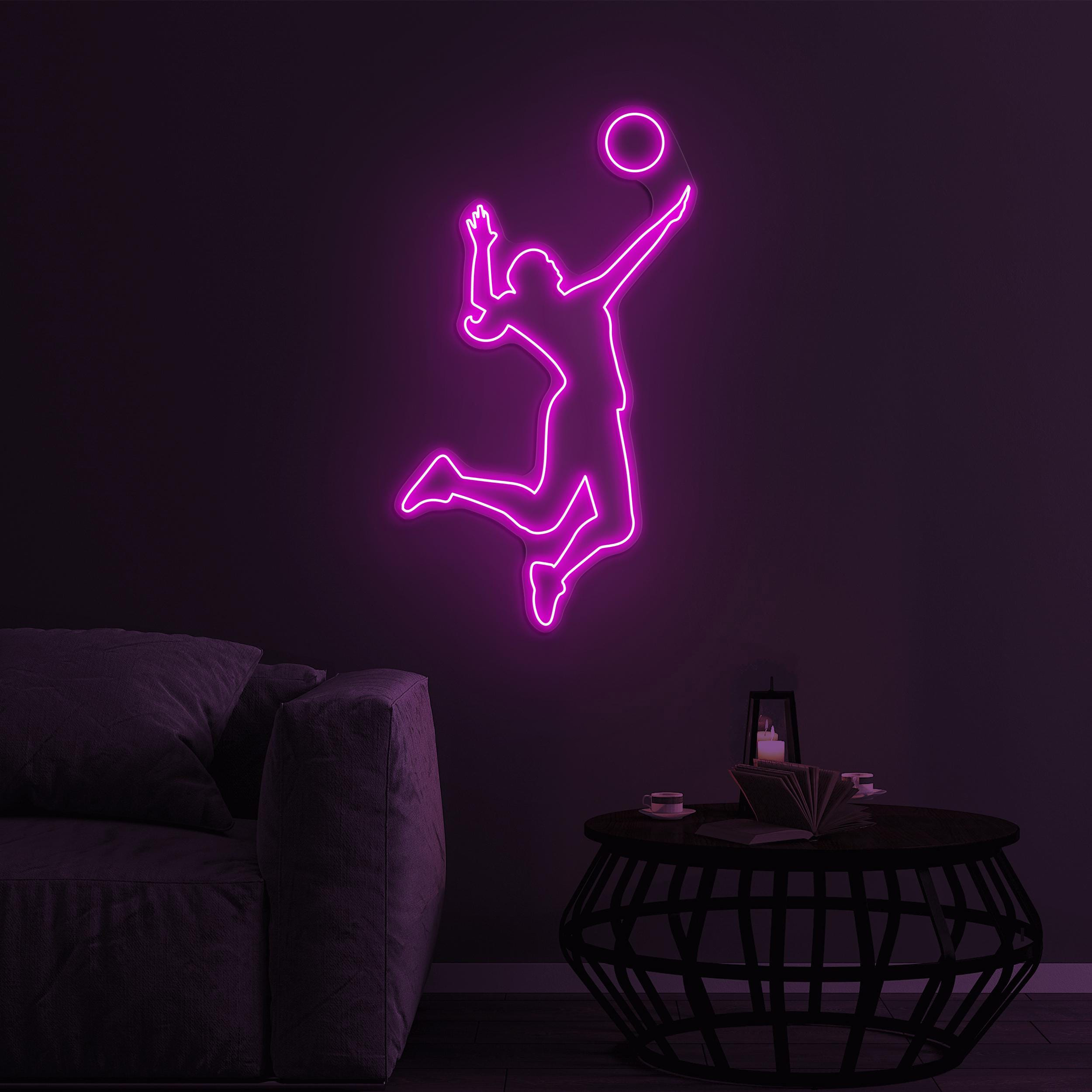 Volleyball Player Neon Sign, Girl With Volleyball LED Light, Home & Sports Shop Decor, Volleyball Player LED Neon Art, Volleyball Club Decor