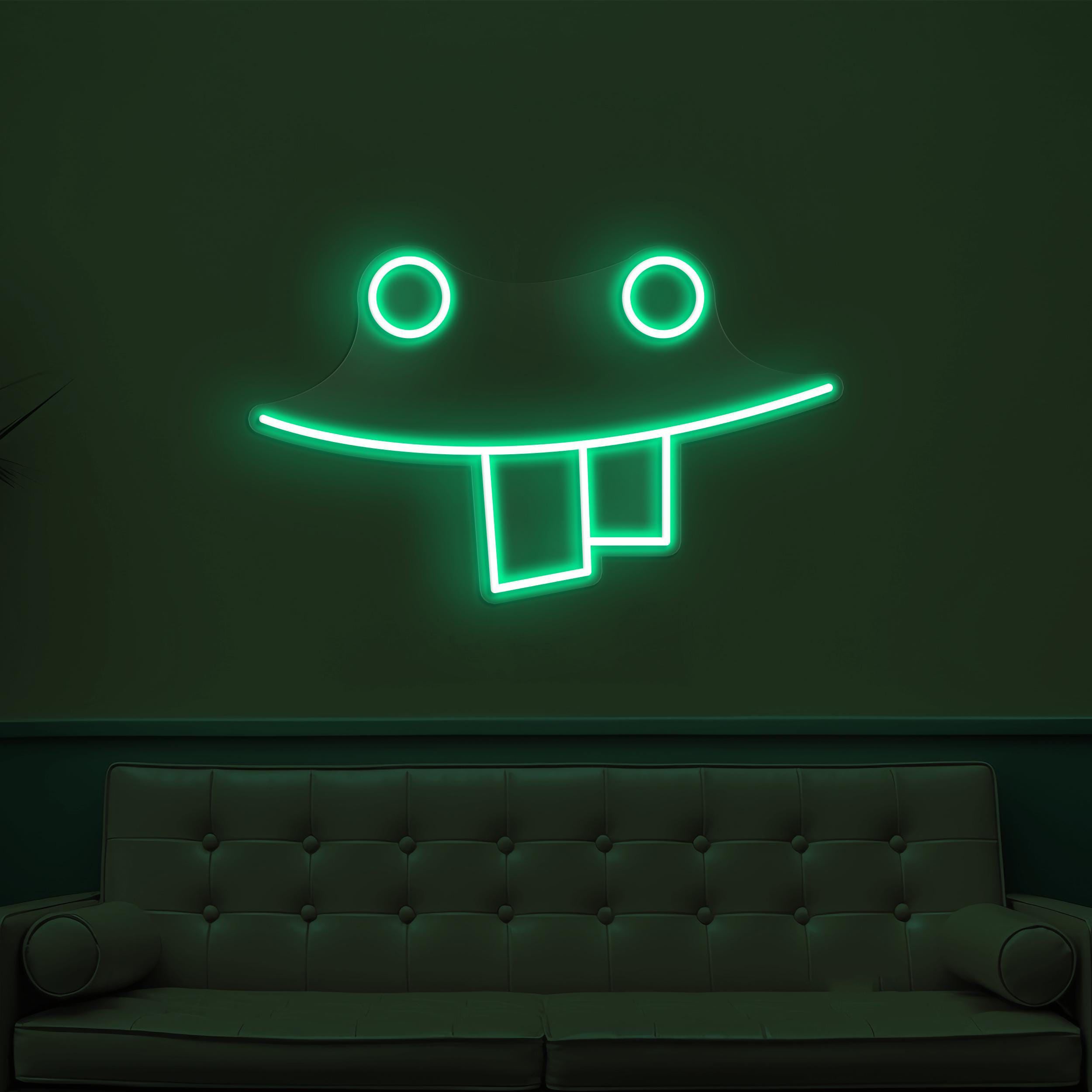 Funny Face Neon Sign, Funny Face LED Light, Teeth Emoji Wall Decor, Party Wall Art, Nursery Room Neon Light, Cafe and Bar Pub Wall Light